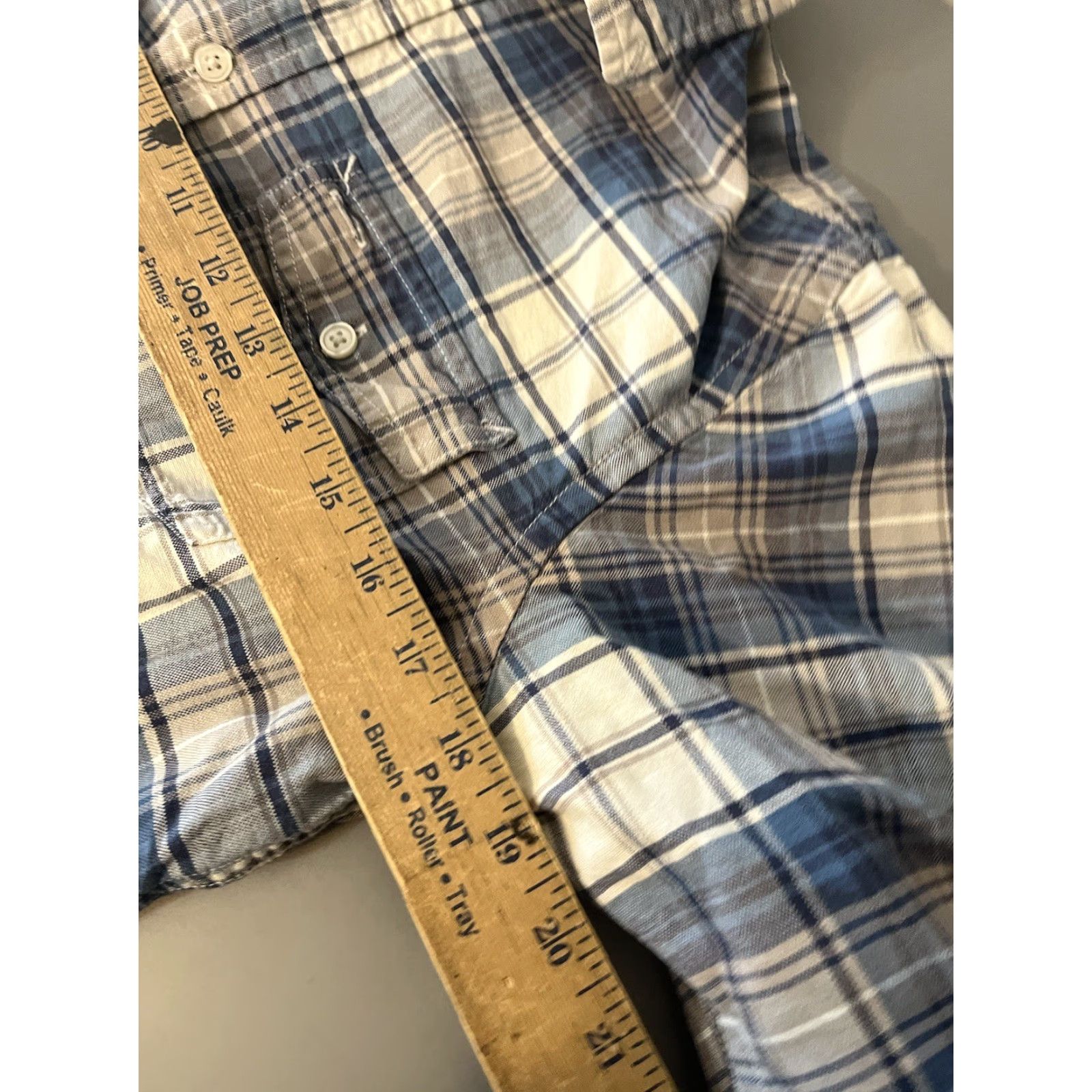 American Eagle Outfitters American Eagle Outfitters Shirt Men Medium Slim Fit Button-Up Blue Plaid Cotton Size US M / EU 48-50 / 2 - 5 Thumbnail