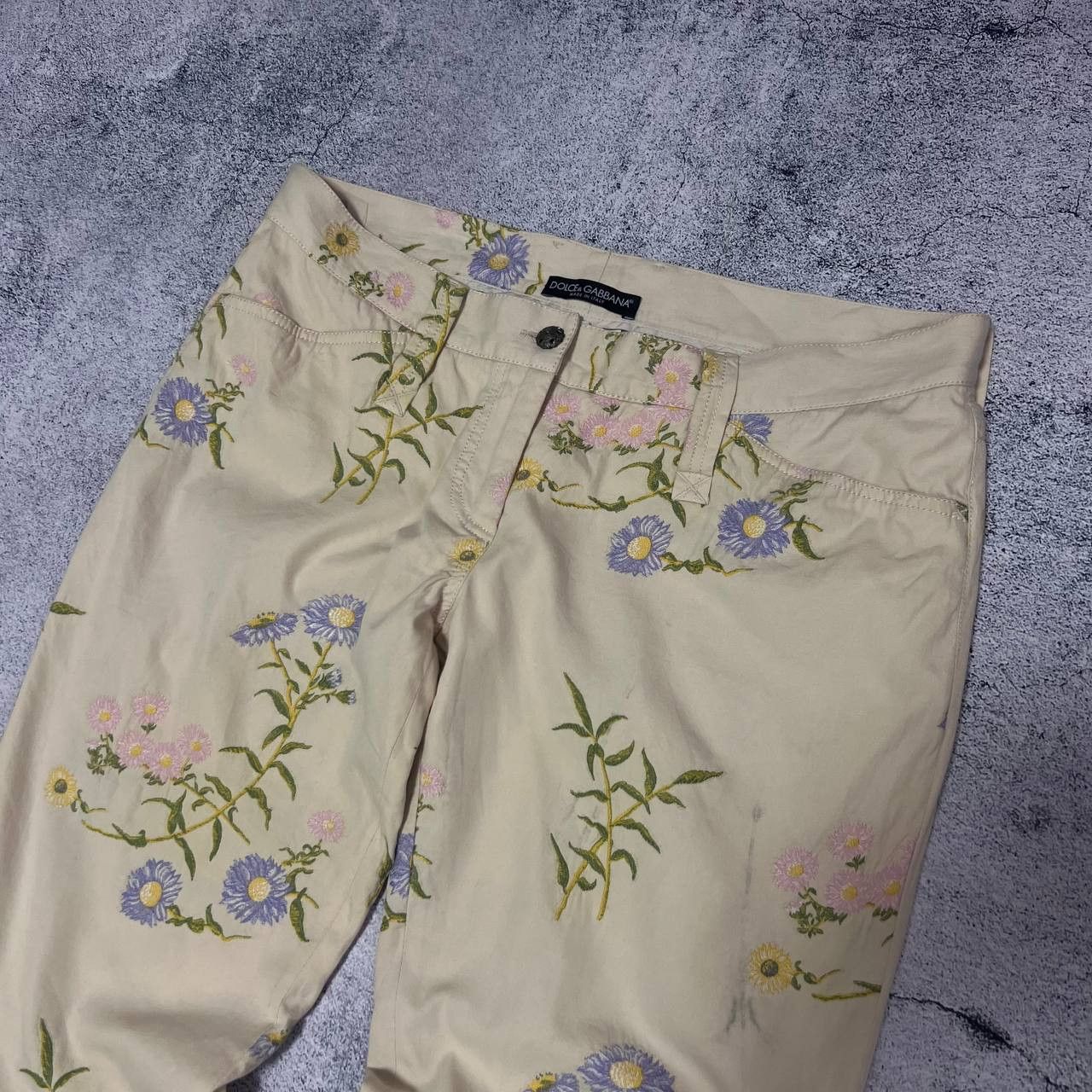 Dolce & Gabbana × Vintage Vintage Dolce & Gabbana Women's fully Floral Pants Size 32" / US 10 / IT 46 - 3 Thumbnail