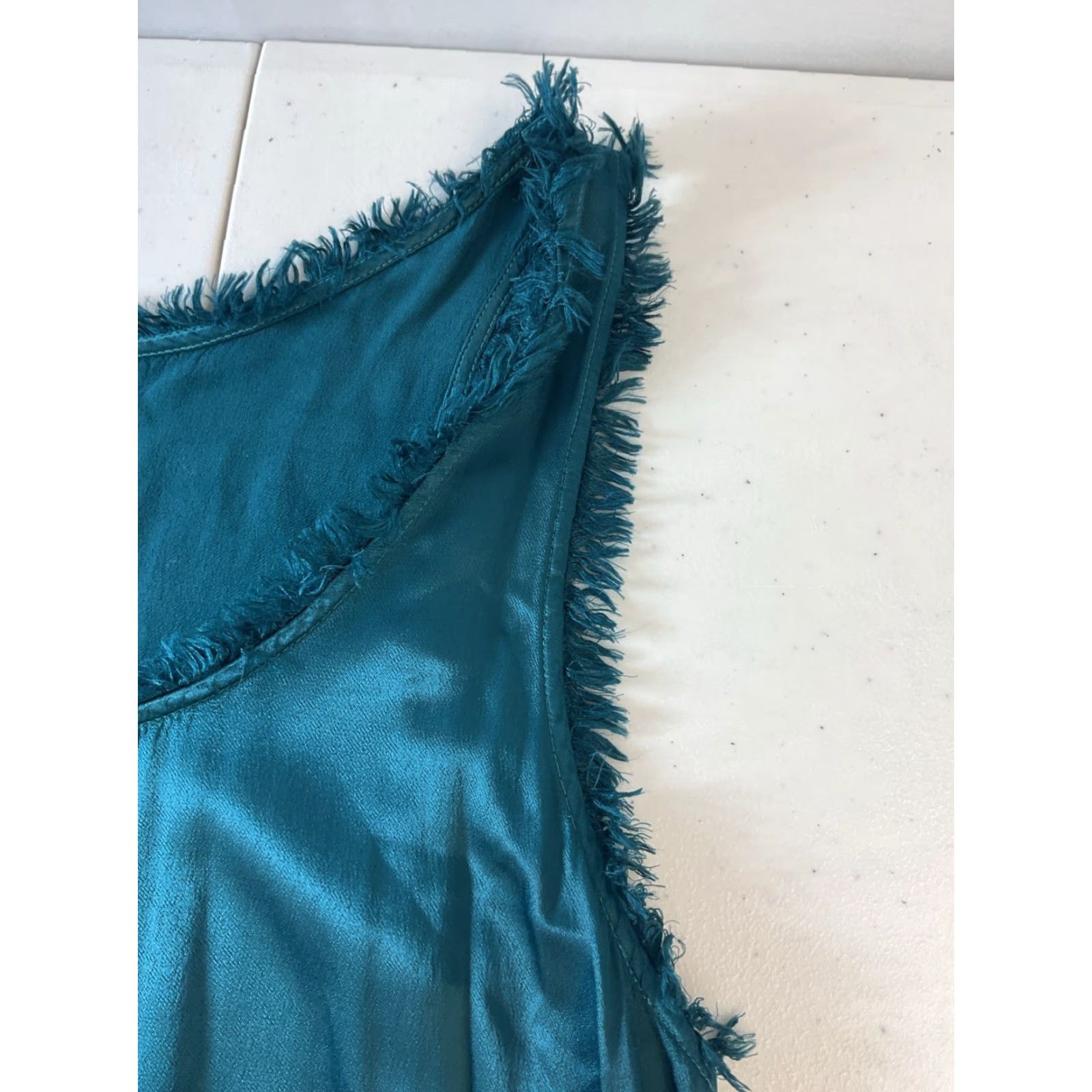 Tina Jo Anthropologie Maxi Dress - Green Satin Rayon Slip Tank, Sleeveless,  Round Neck, Long, M, Regular, Women - www.bongoclub.cl