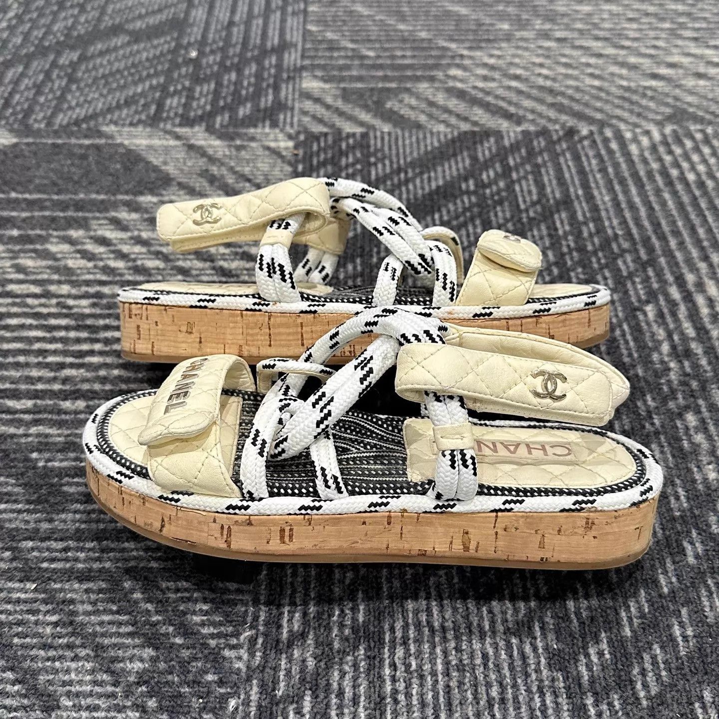 Chanel Chanel Strappy Woven Sandals Women's 36 99 New Size US 5.5 / IT 35.5 - 4 Thumbnail