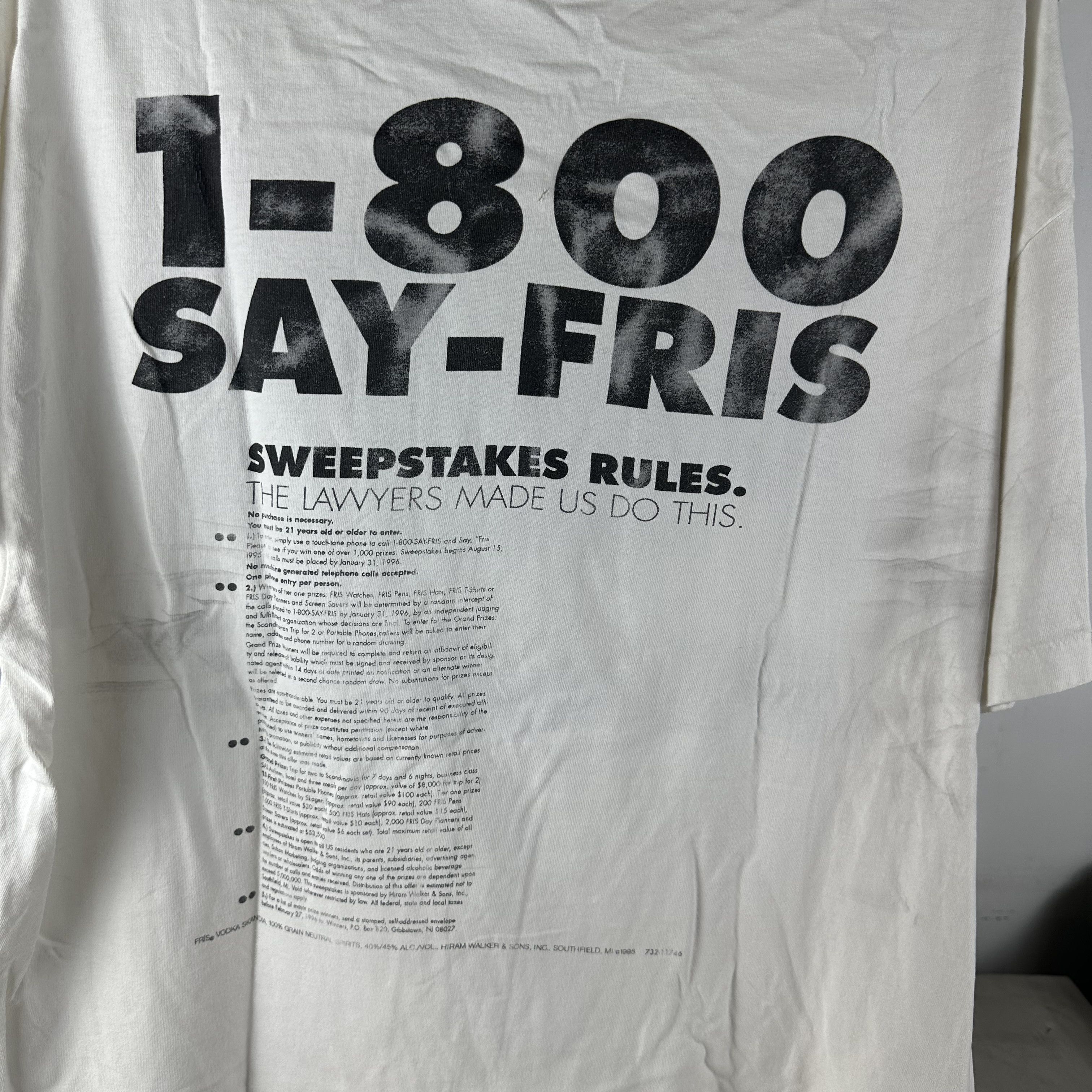 Vintage ​​​​Vintage 90s Say Fris Vodka Please Promo Typography Tee Size US XL / EU 56 / 4 - 4 Thumbnail