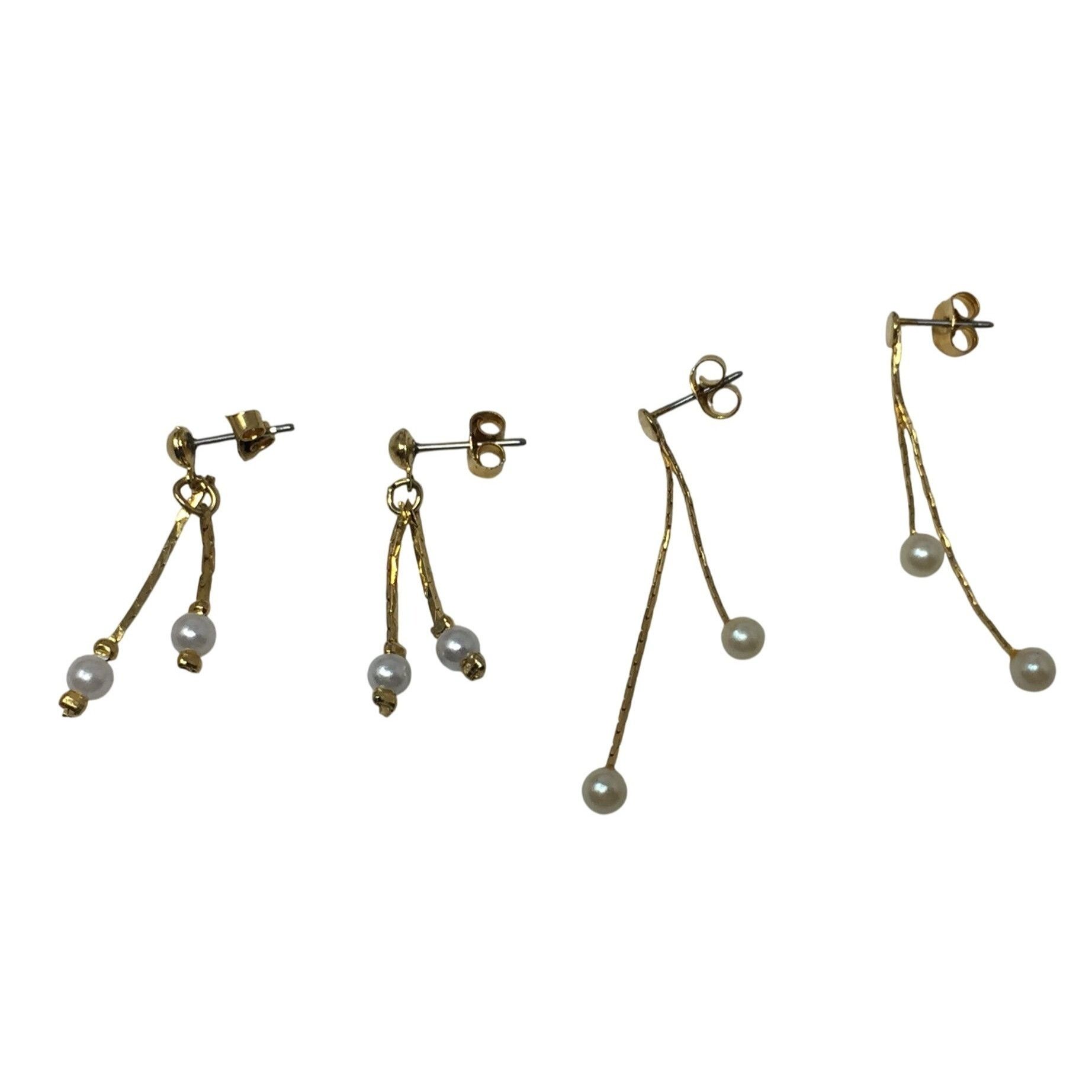 Other 2 Pairs of Women's Beautiful Gold Tone & Faux Pearl Drop Dan Size ONE SIZE - 1 Thumbnail