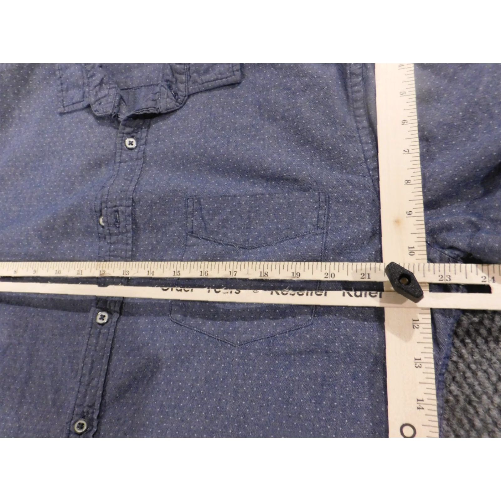 Express Express Mens Button-Up Shirt Large Blue Polka Dot Knit Cotton Regular Long Sleeve Collared Button-Down American Stretch Mens Size US L / EU 52-54 / 3 - 4 Thumbnail