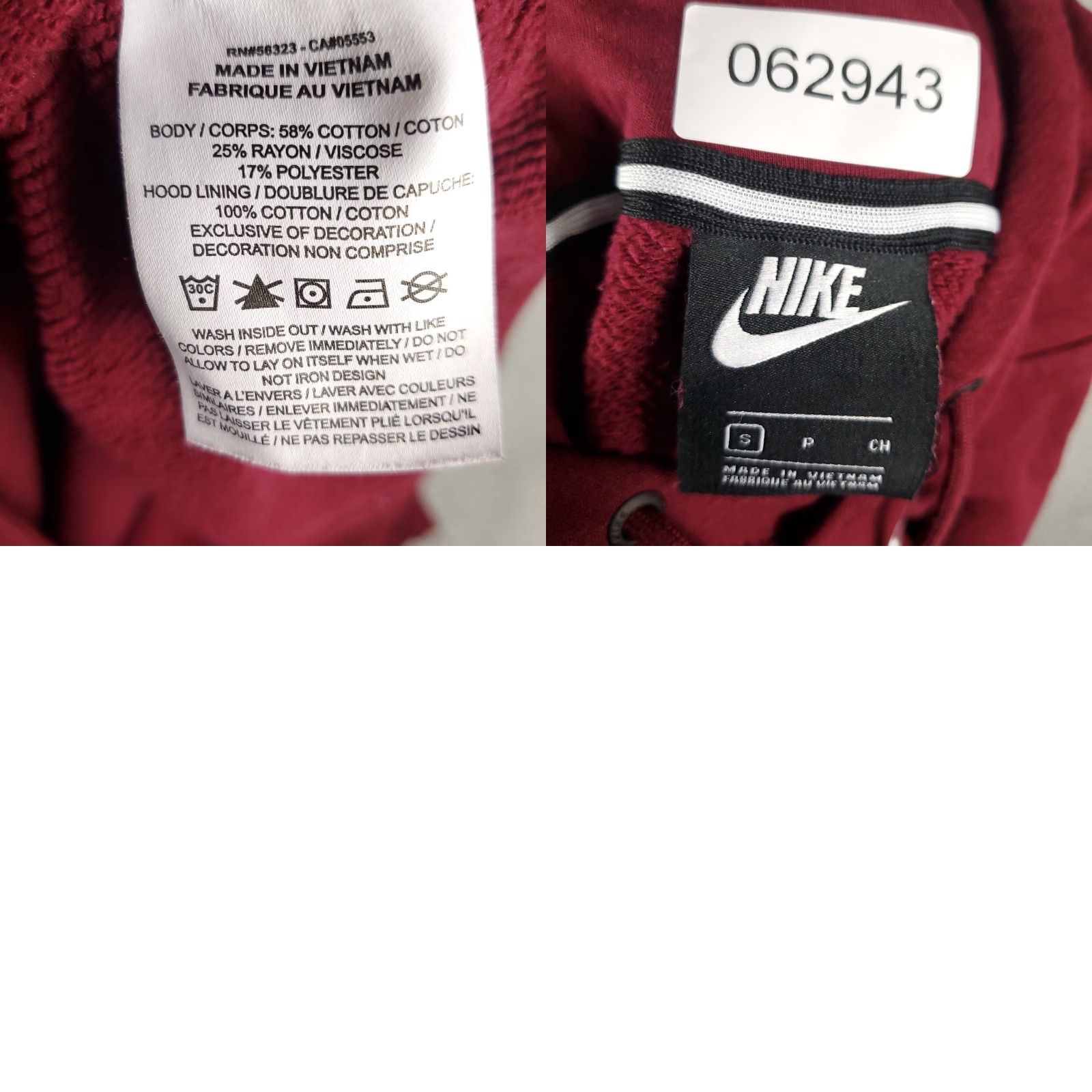Nike Nike Sweater Mens Size Small Red Swoosh Pullover Hoodie Sweatshirt Size US S / EU 44-46 / 1 - 8 Thumbnail