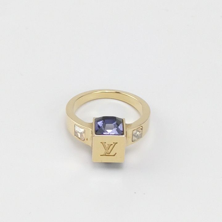 Louis Vuitton Louis Vuitton (LV) Gamble Crystal Letter Logo Ring Size 8 - Size ONE SIZE - 2 Thumbnail
