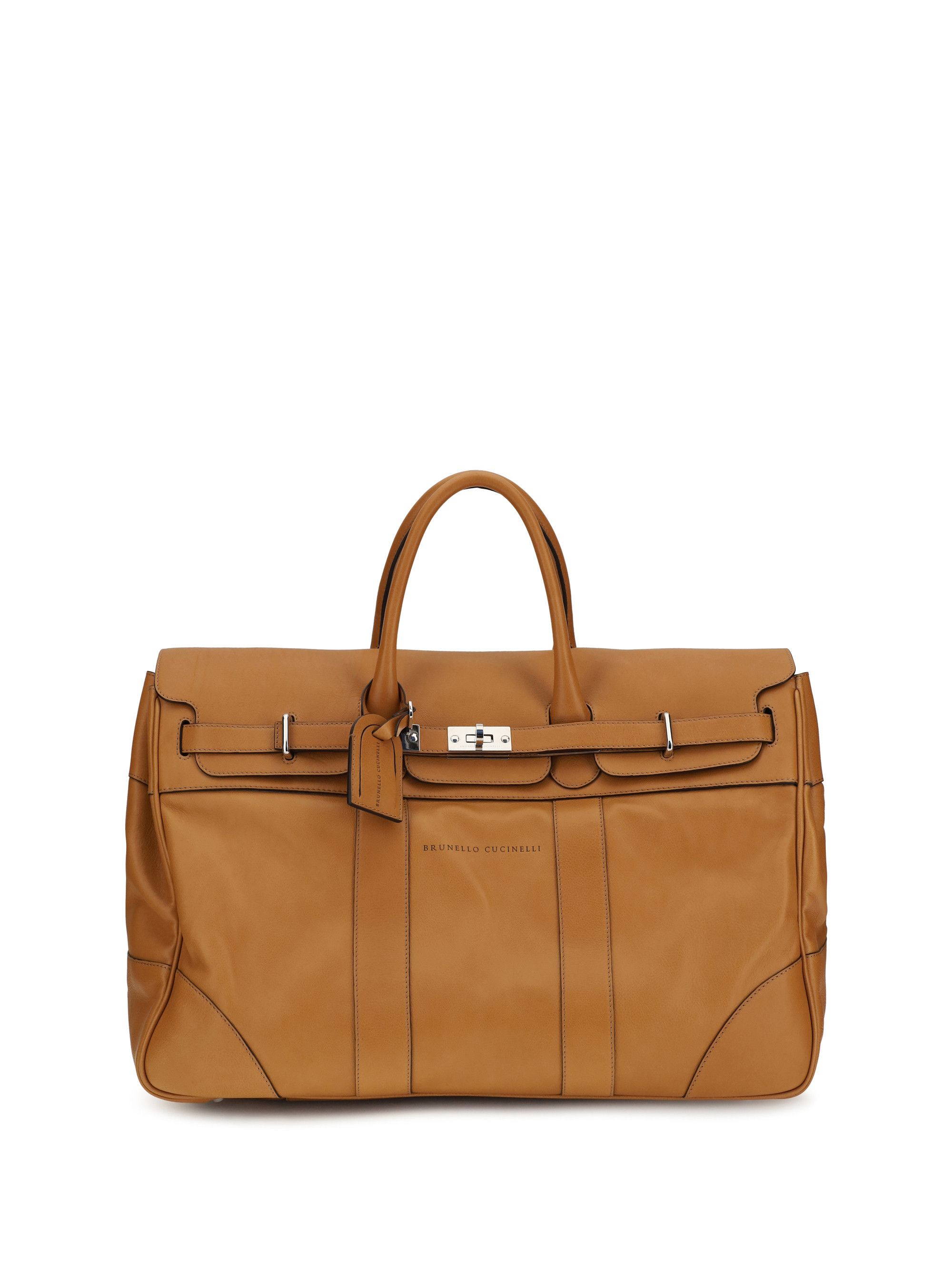 Brunello Cucinelli Leather Travel Bag with logo Size ONE SIZE - 1 Thumbnail