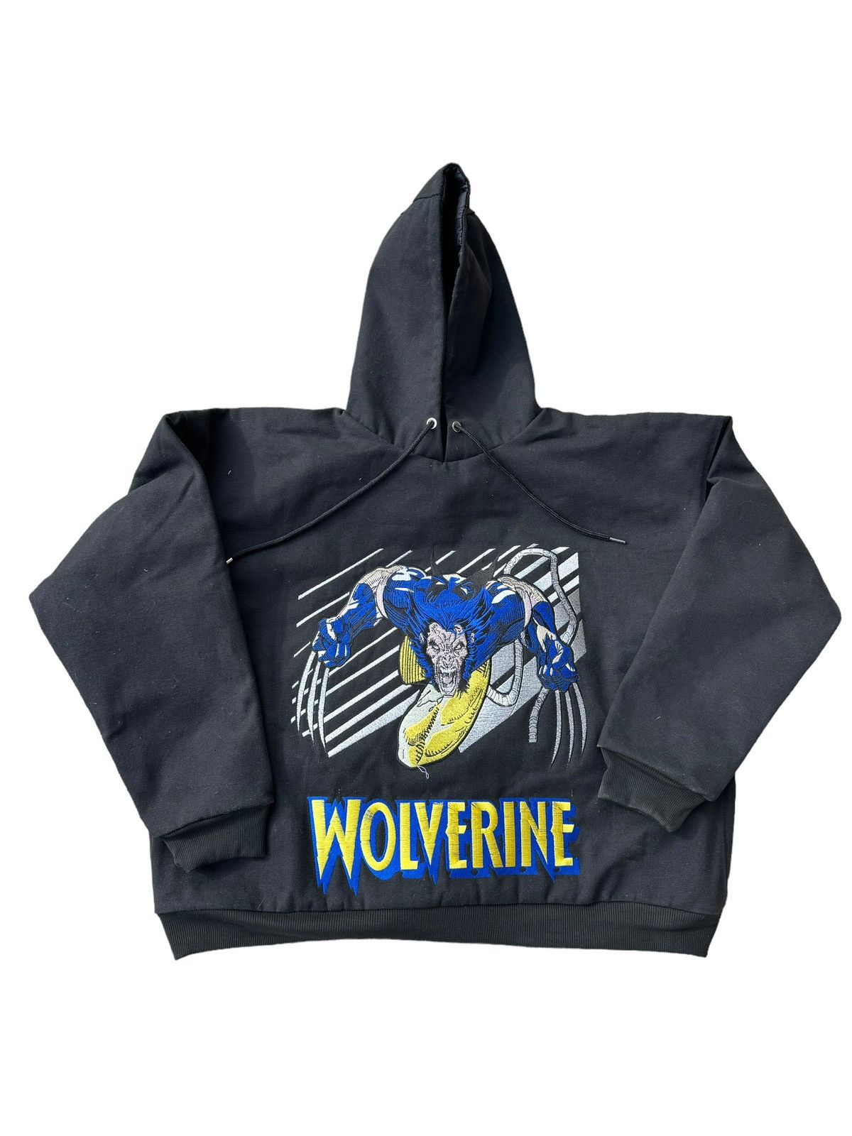 image of Black Canvas Heavyweight Hoodie Wolverine X-Men Coat Marvel, Men's (Size XL)