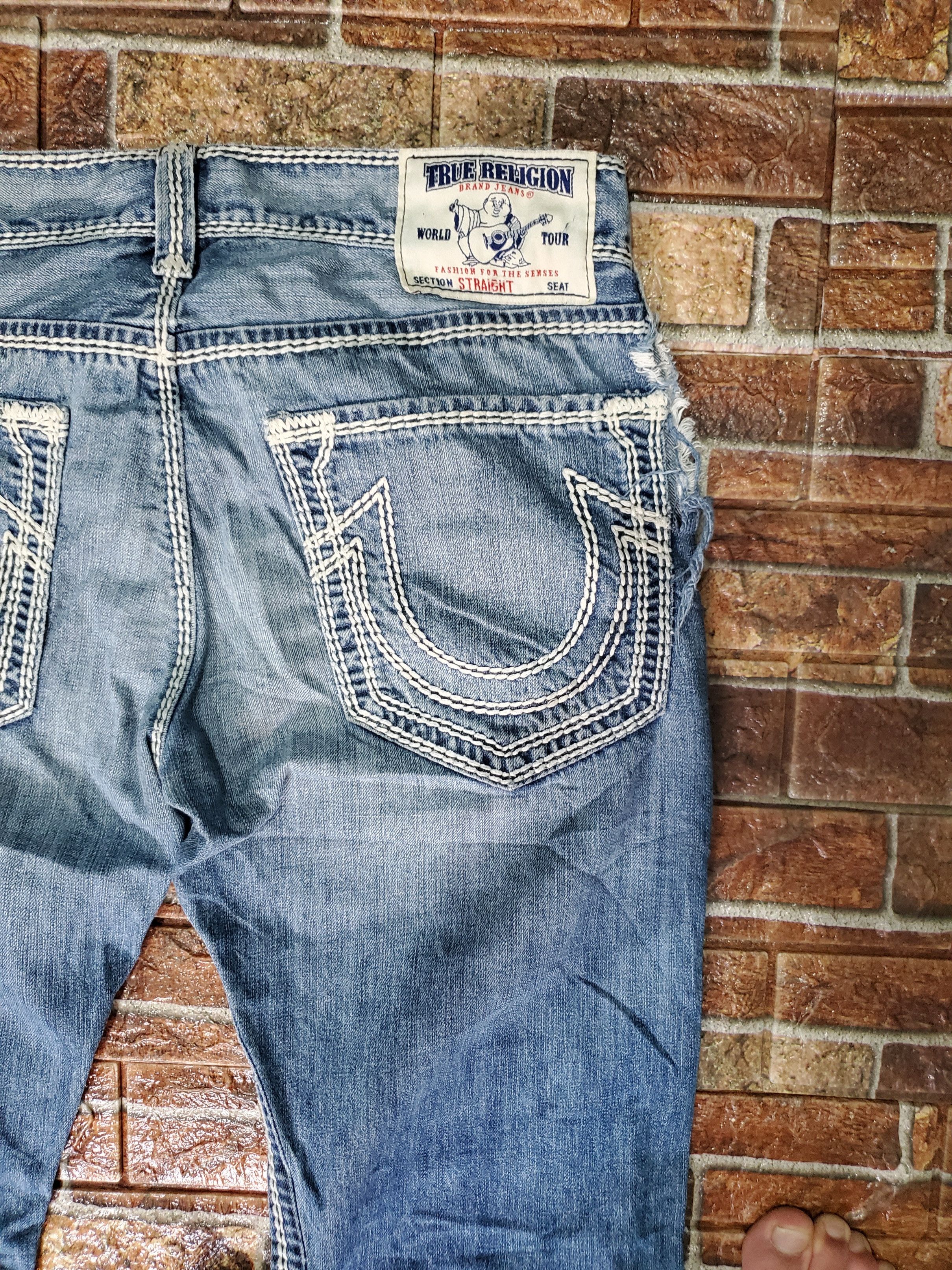 Japanese Brand Vintage True Religion Baggy Denim Jeans Size US 33 - 5 Thumbnail