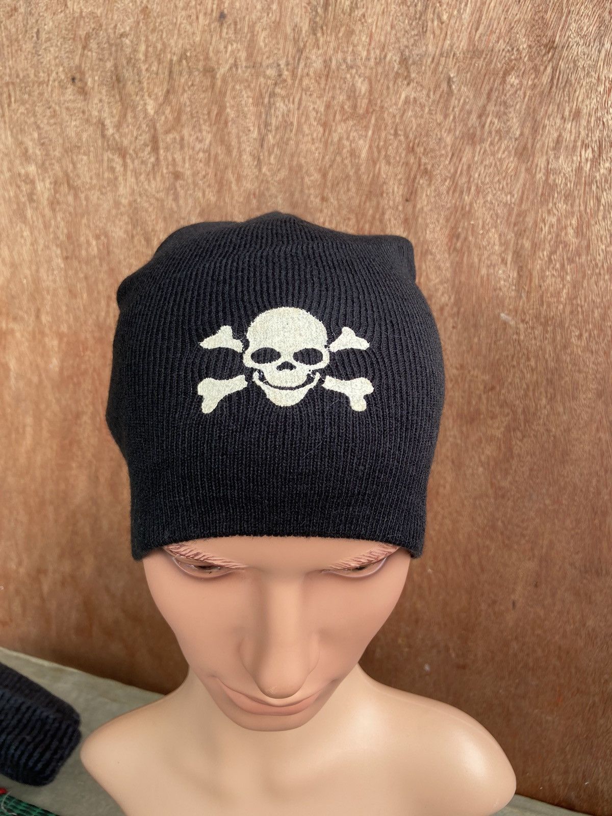 Vintage Vintage Skull Printed Beanie Hat Size ONE SIZE - 2 Thumbnail