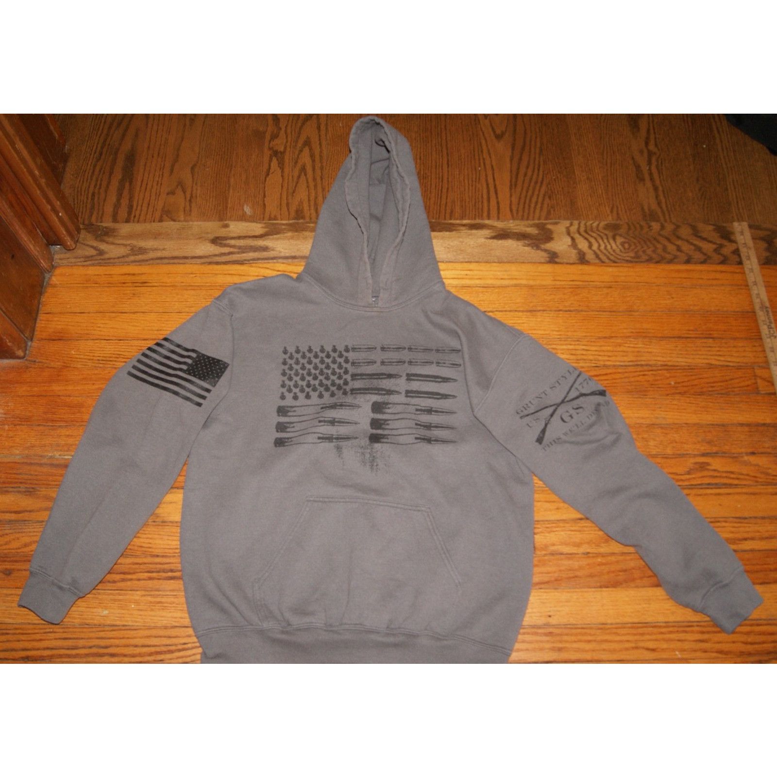 Grunt Style Grunt Style Hoodie Sweatshirt Mens M Gray Graphic Flag USA Size US M / EU 48-50 / 2 - 2 Thumbnail
