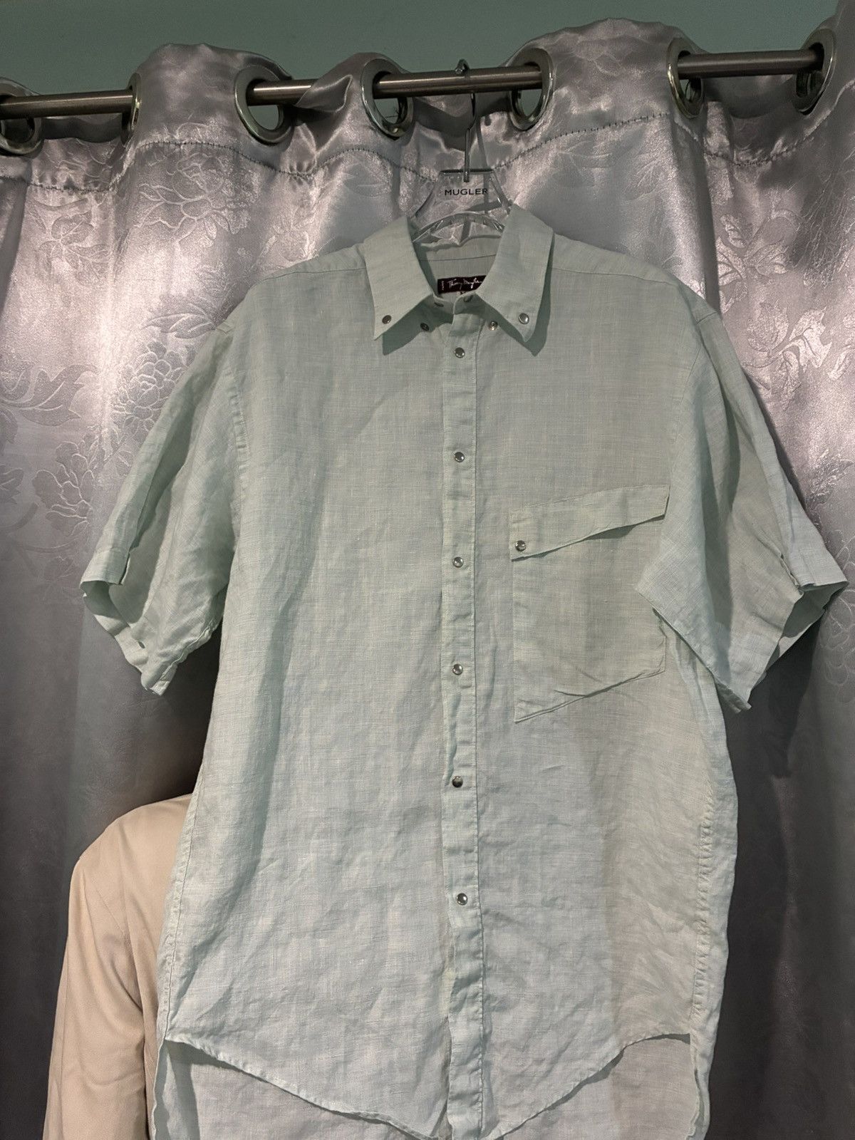Thierry Mugler Earth-Tone Striped Short Sleeve Shirt Size US M / EU 48-50 / 2 - 1 Thumbnail