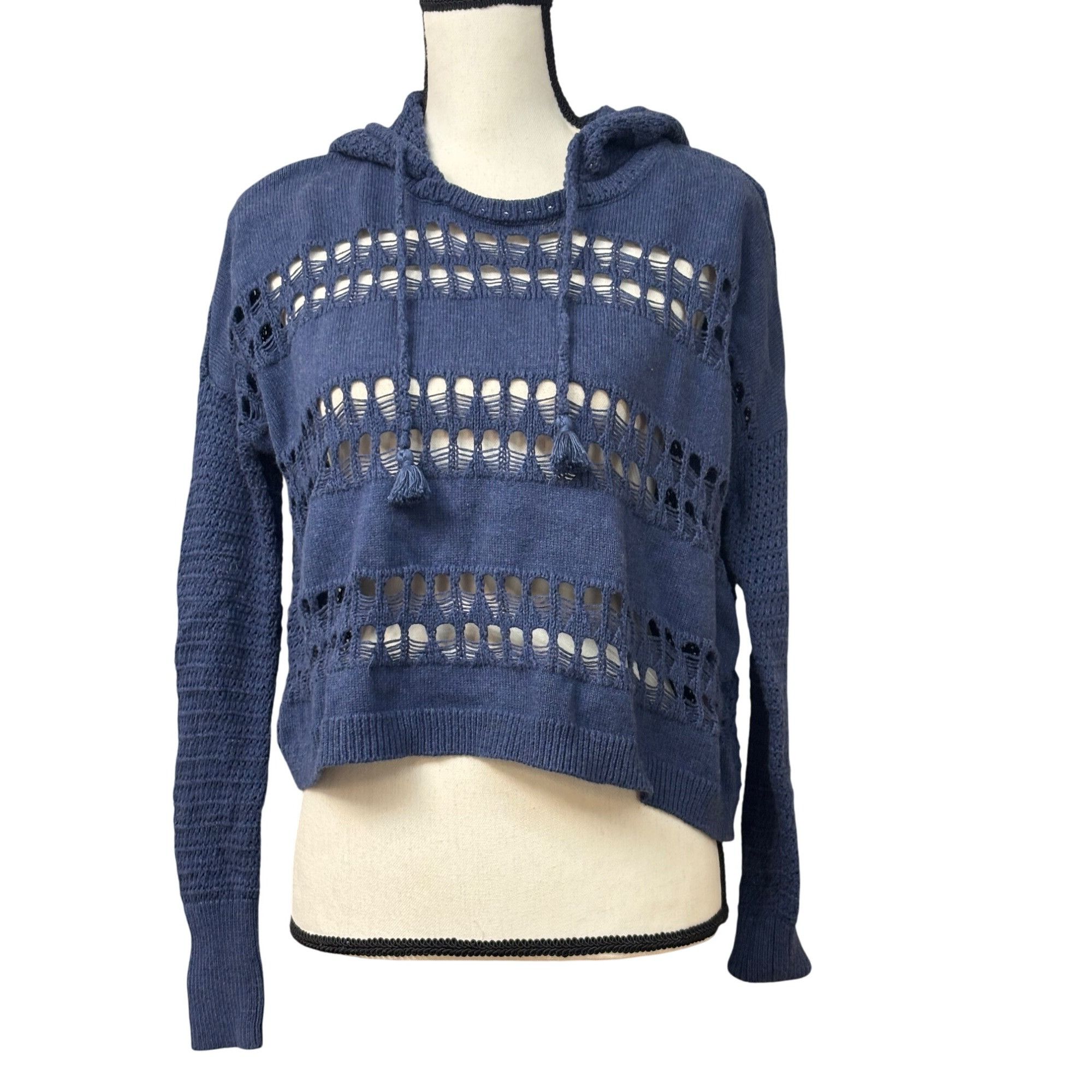 Other Victoria Secret Women’s Pointelle Knit Cropped Hooded Sweate Size S / US 4 / IT 40 - 2 Thumbnail