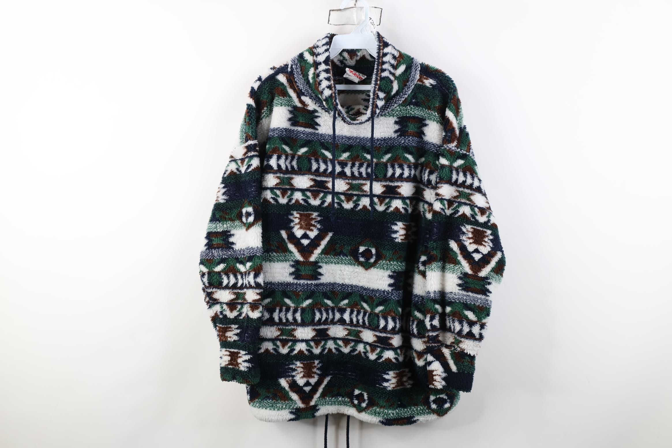 Vintage Vintage 90s Streetwear Southwestern Deep Pile Fleece Sweater Size M / US 6-8 / IT 42-44 - 1 Thumbnail
