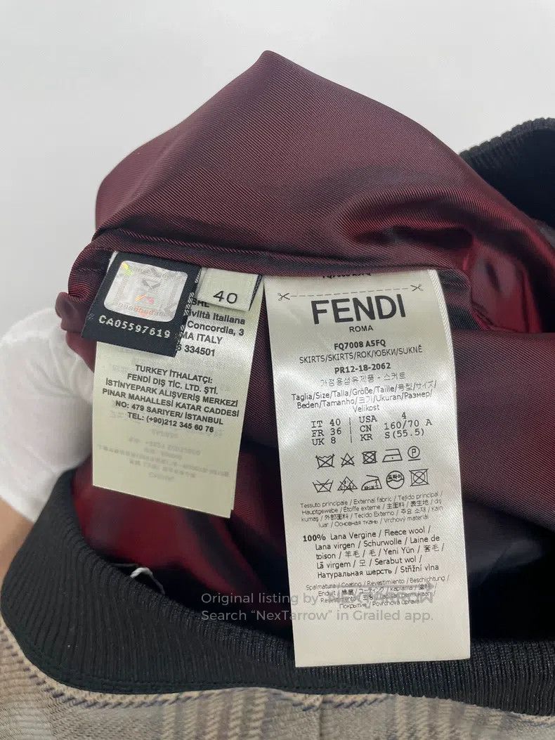 Fendi Fendi Checked Leather Skirt Size 26" / US 2 / IT 38 - 4 Thumbnail