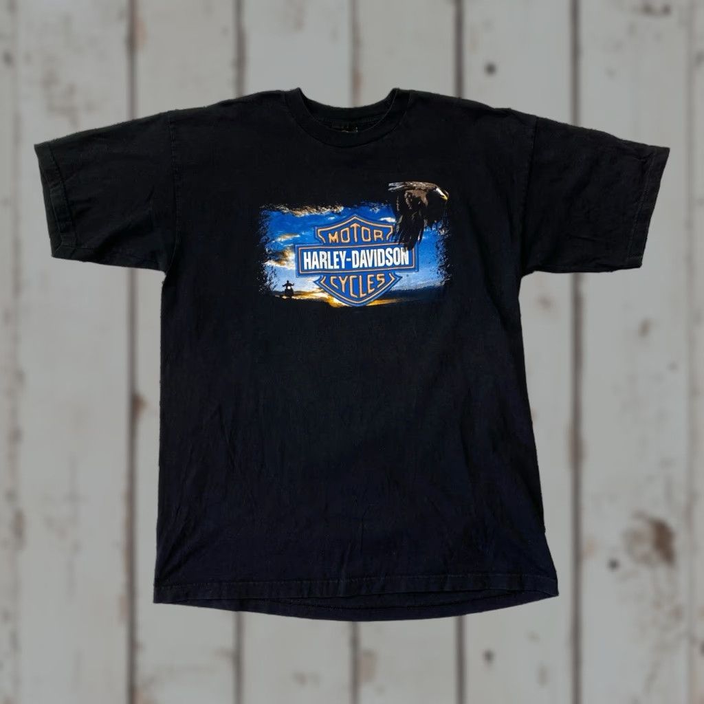 Harley Davidson VINTAGE Harley-Davidson T Shirt Adult XL Black Richmond Virginia Graphic Print Double-Sided Crew Neck Short Sleeve Men Size US XL / EU 56 / 4 - 1 Thumbnail
