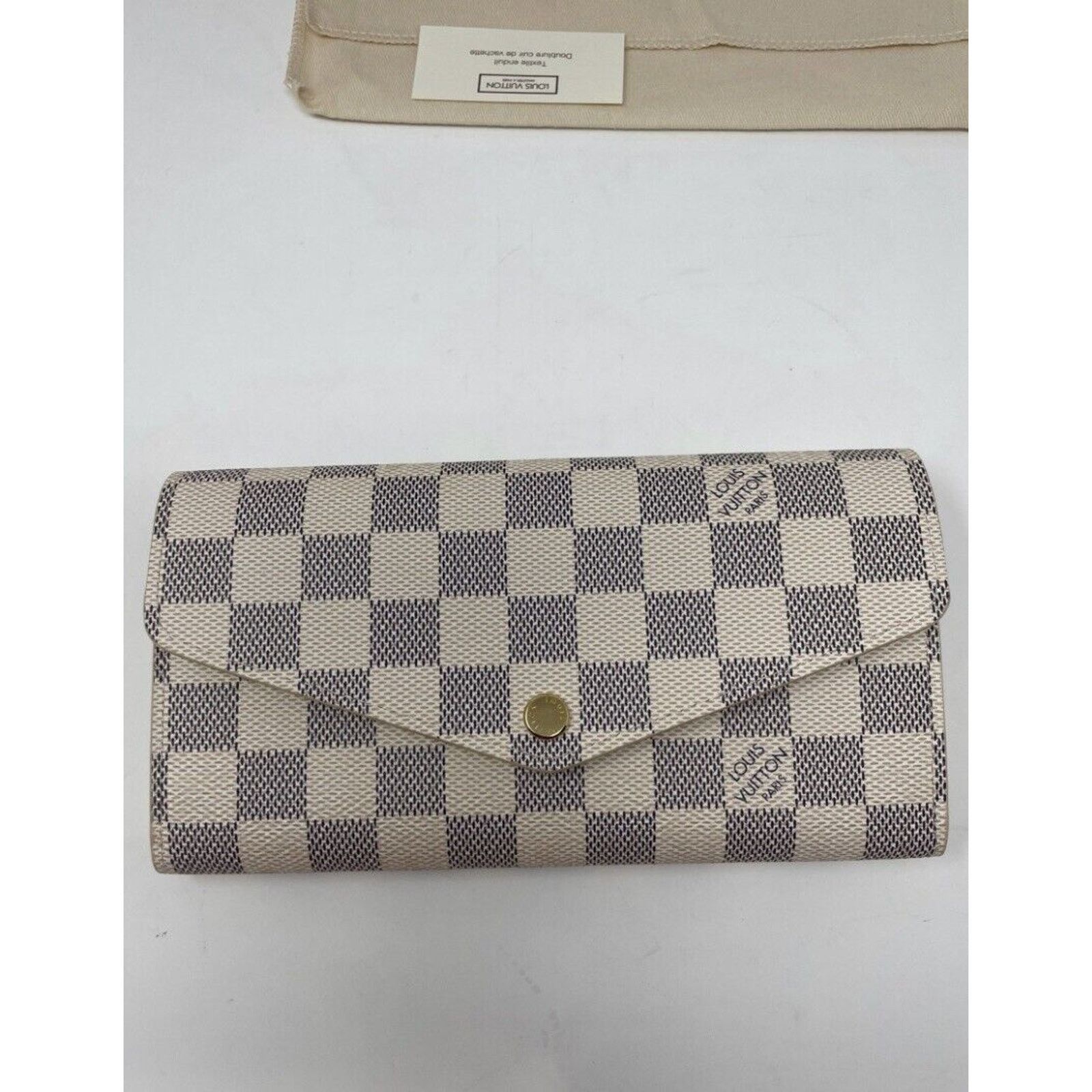 Louis Vuitton LOUIS VUITTON Damier Azur Sarah Wallet White Size ONE SIZE - 4 Thumbnail