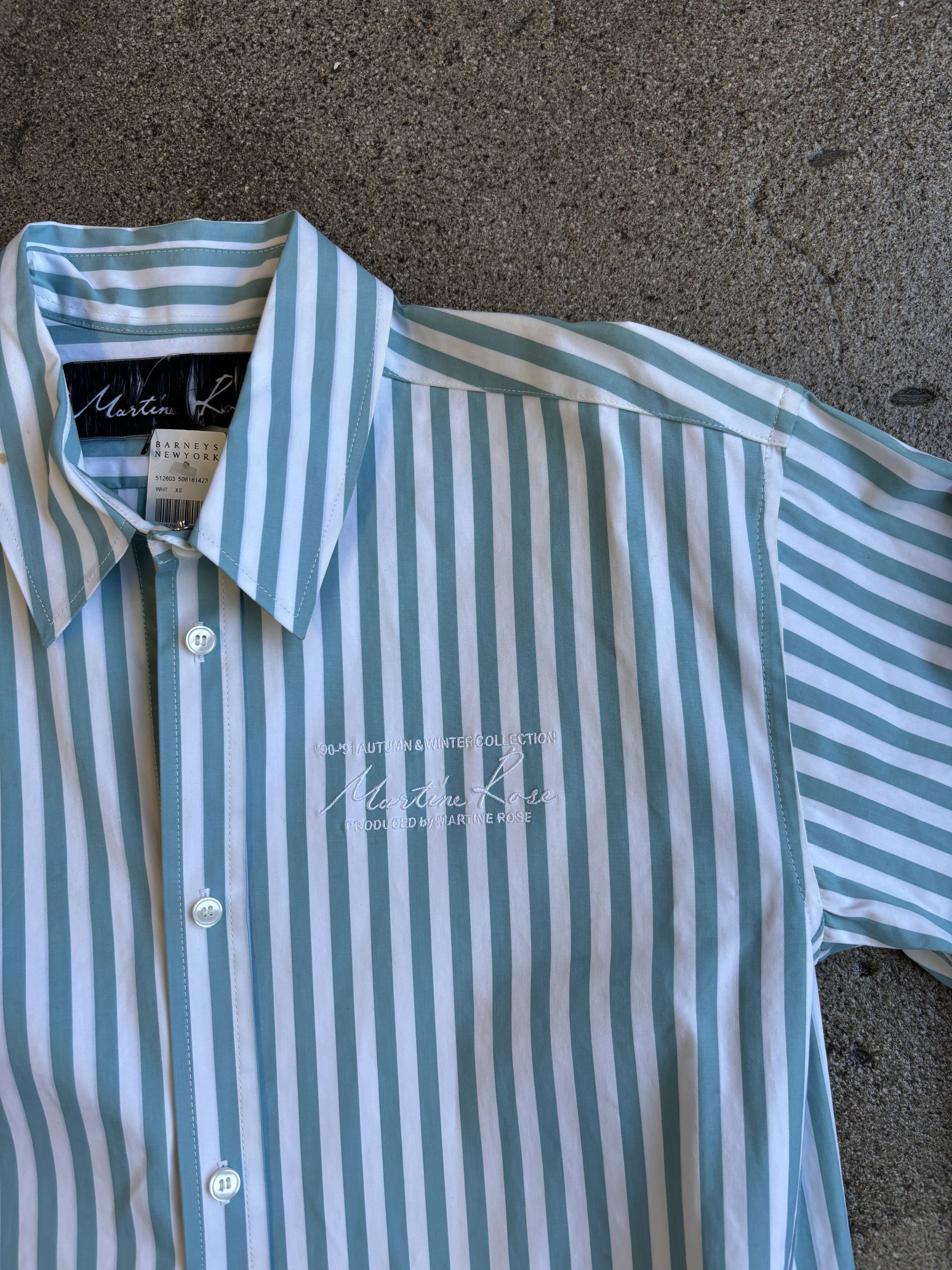 Martine Rose Martine Rose Embroidered Stripe Shirt SS 2020 Size US XL / EU 56 / 4 - 3 Thumbnail