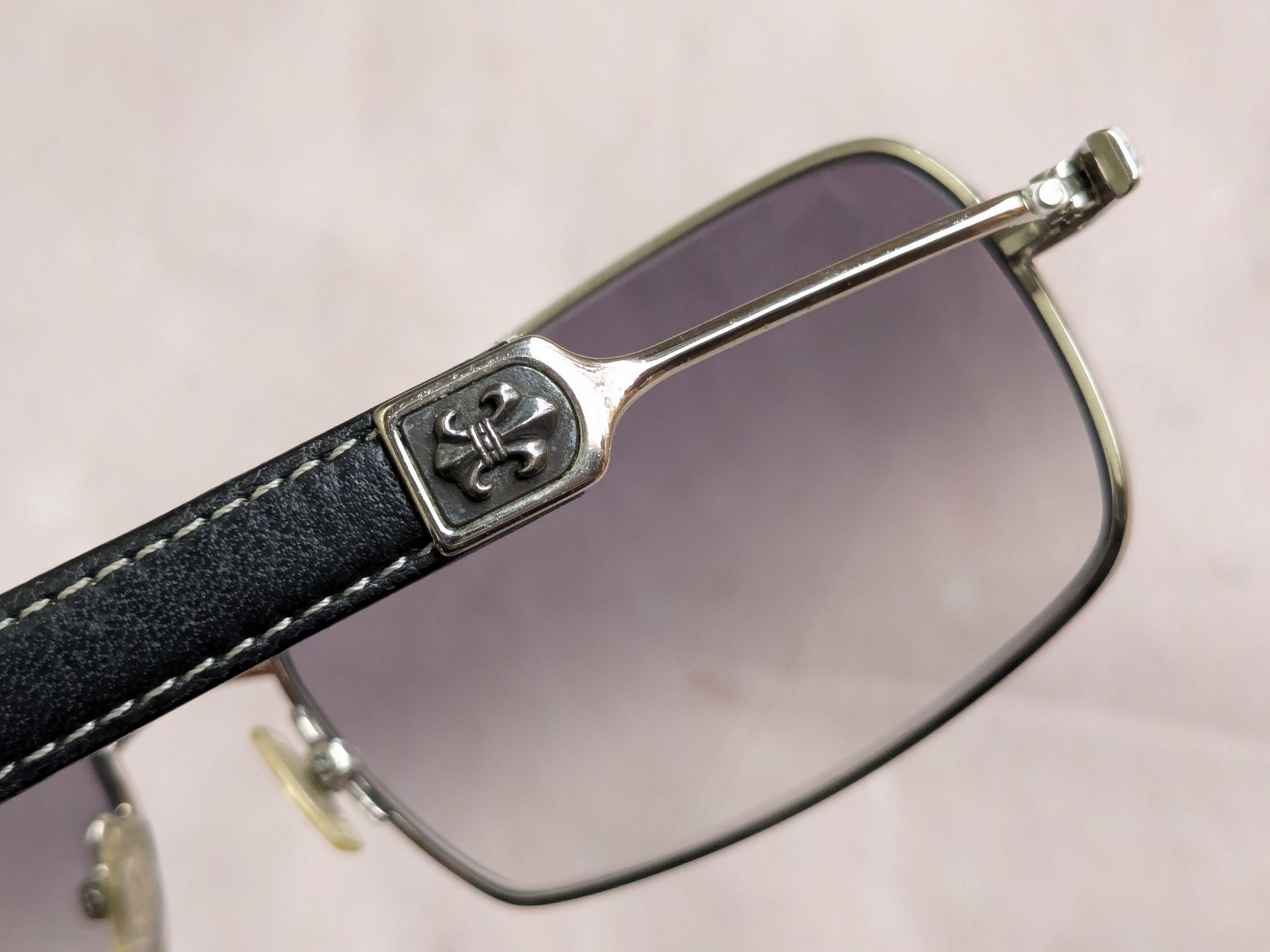 Chrome Hearts Chrome Hearts Sunglasses Kustom Black Leather Size ONE SIZE - 9 Thumbnail