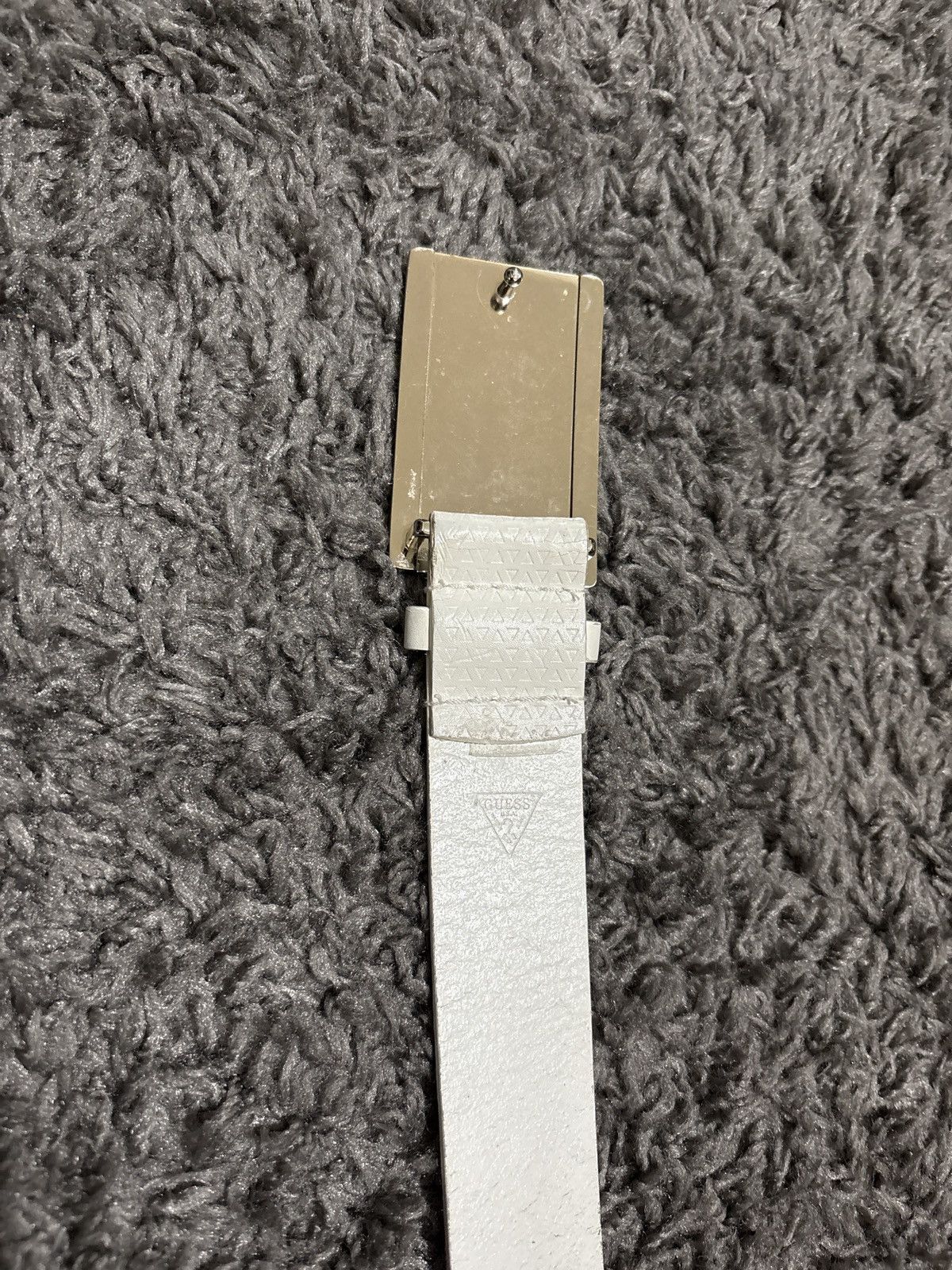 Guess White Vintage Guess Belt Size 36 - 2 Thumbnail