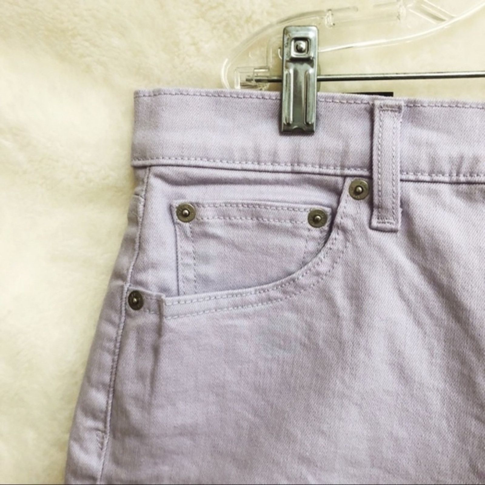 Gap GAP Light Lavender High Rise 3" Denim Shorts Size 25" / US 0 / IT 36 - 6 Thumbnail