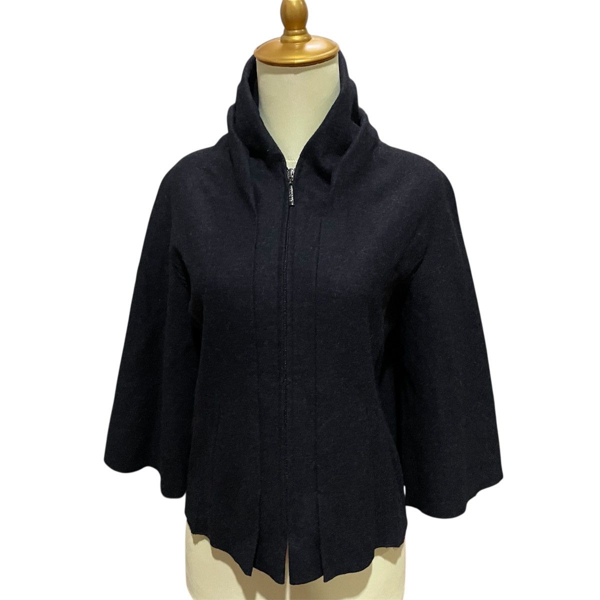 Hiroko Koshino Homme HIROKO BIS / HIROKO KOSHINO WOMAN WOOL PONCHO JACKET Size S / US 4 / IT 40 - 3 Thumbnail