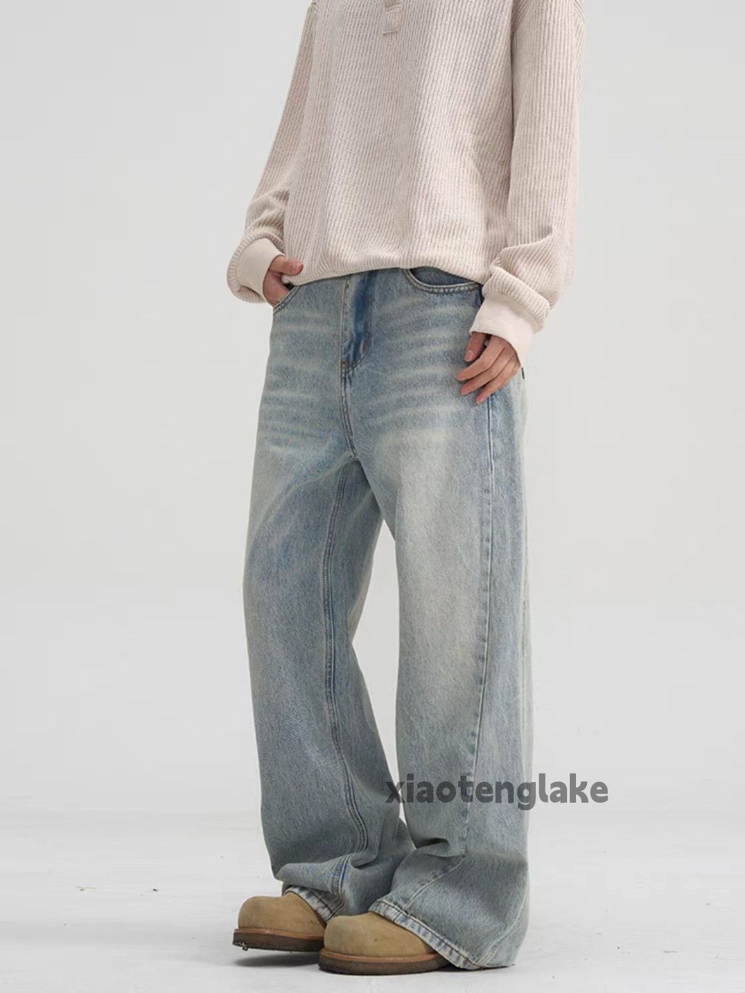 Jean × Vintage washed faded loose baggy skate hiphop jeans Size US 32 / EU 48 - 1 Thumbnail