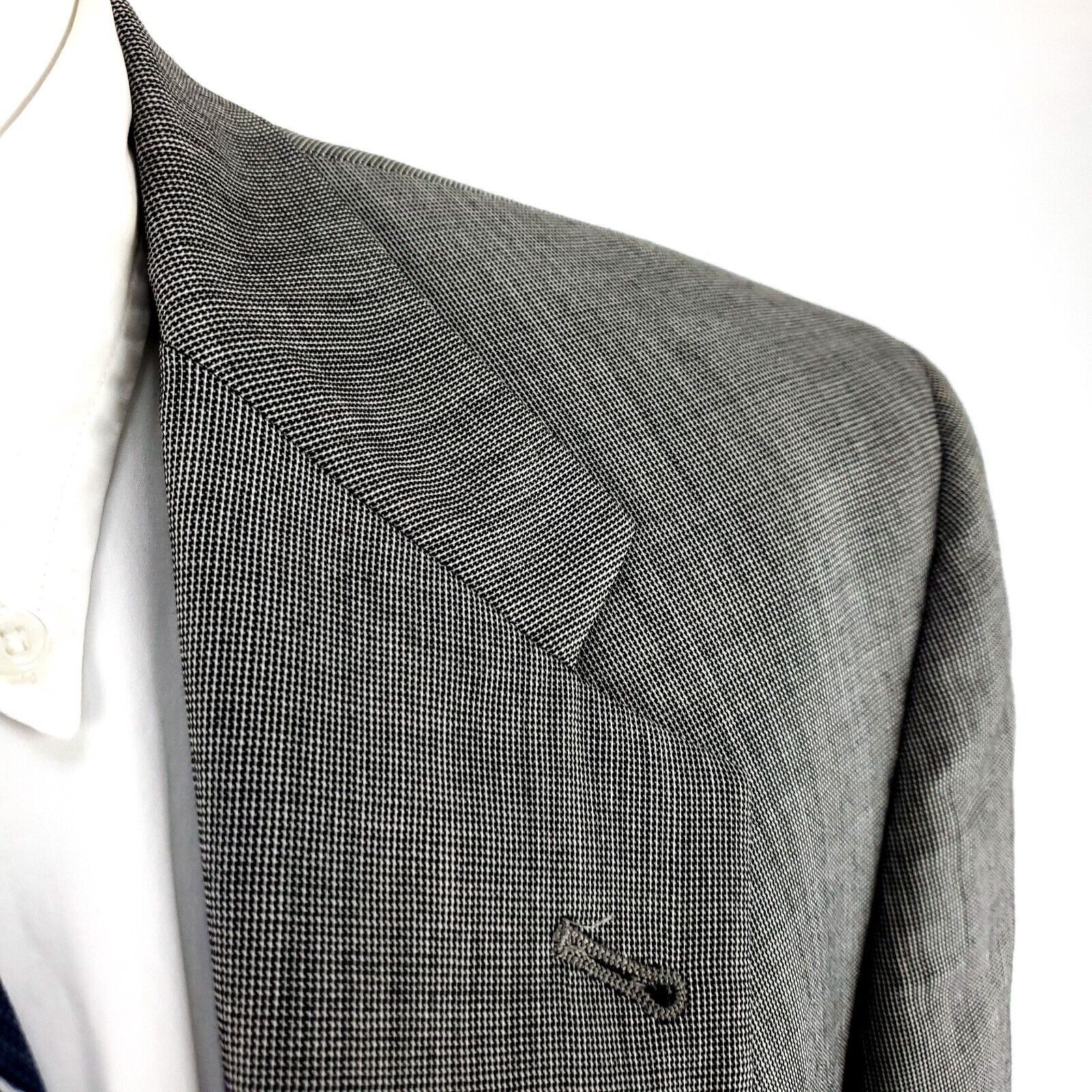 Hart Schaffner Marx Hart Schaffner Marx Wool 2 Button Blazer 40R Gray Check Size 40R - 2 Thumbnail