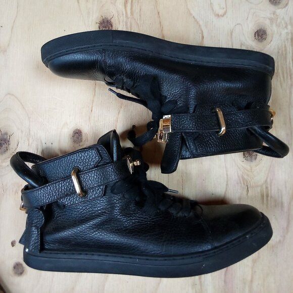 Buscemi Buscemi Shoes Sneakers Black Leather 42 Size US 11 / IT 41 - 1 Thumbnail
