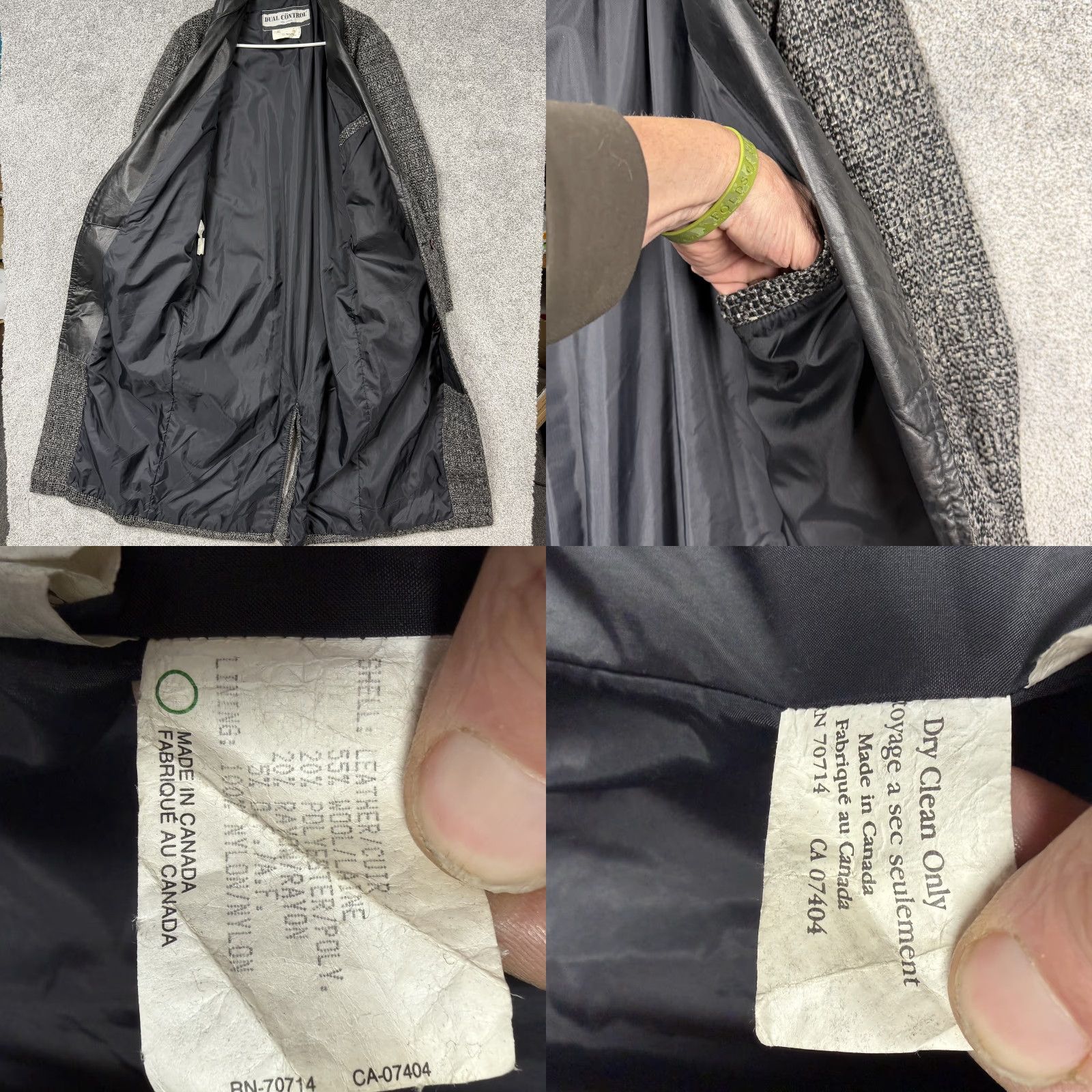 Vintage VINTAGE Dual Control Coat Wool Tweed Long Overcoat Gray S Shawl Collar Leather Trim Lined 2-Button Front Mens Size US S / EU 44-46 / 1 - 8 Thumbnail