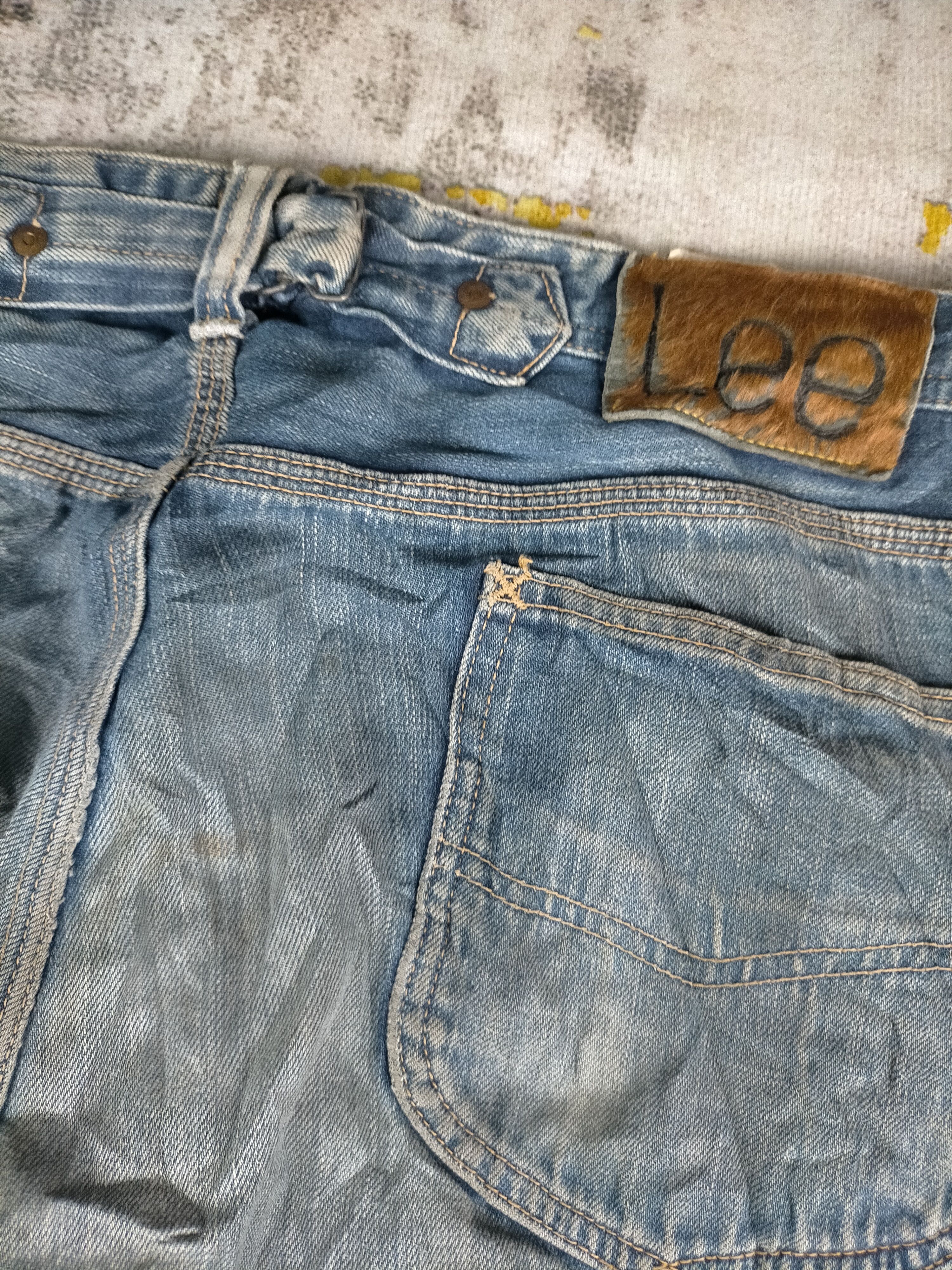 Lee 🔥 Vintage Lee Cowboy Selvedge Distressed Washed Jeans Size US 33 - 6 Thumbnail