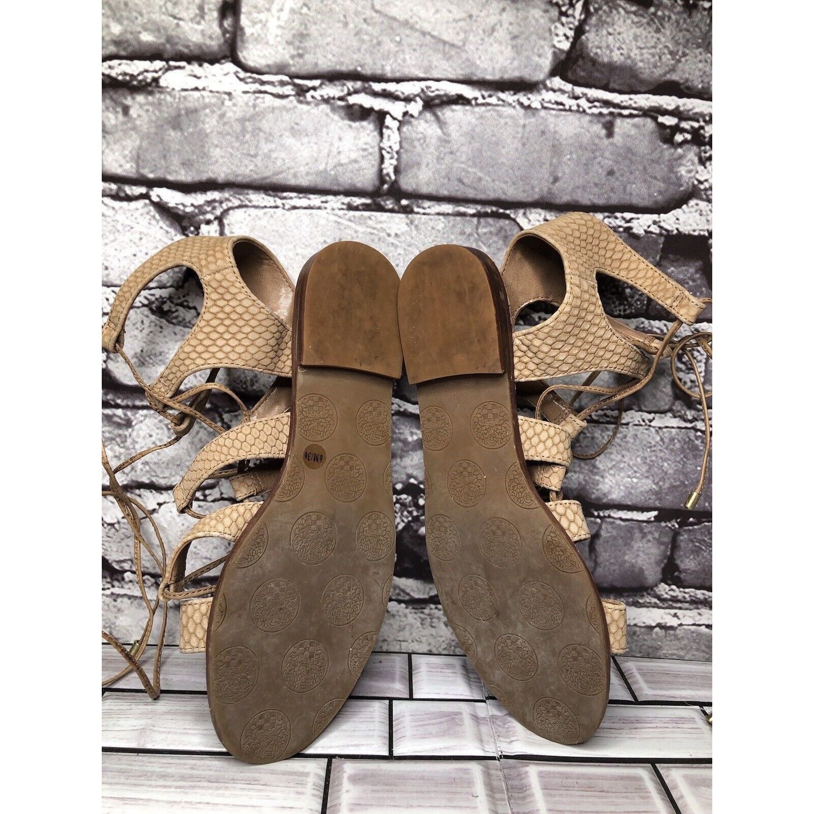 Vince Camuto Vince Camuto Tany Tan Leather Snake Print Gladiator Lace San Size US 6 / IT 36 - 7 Thumbnail