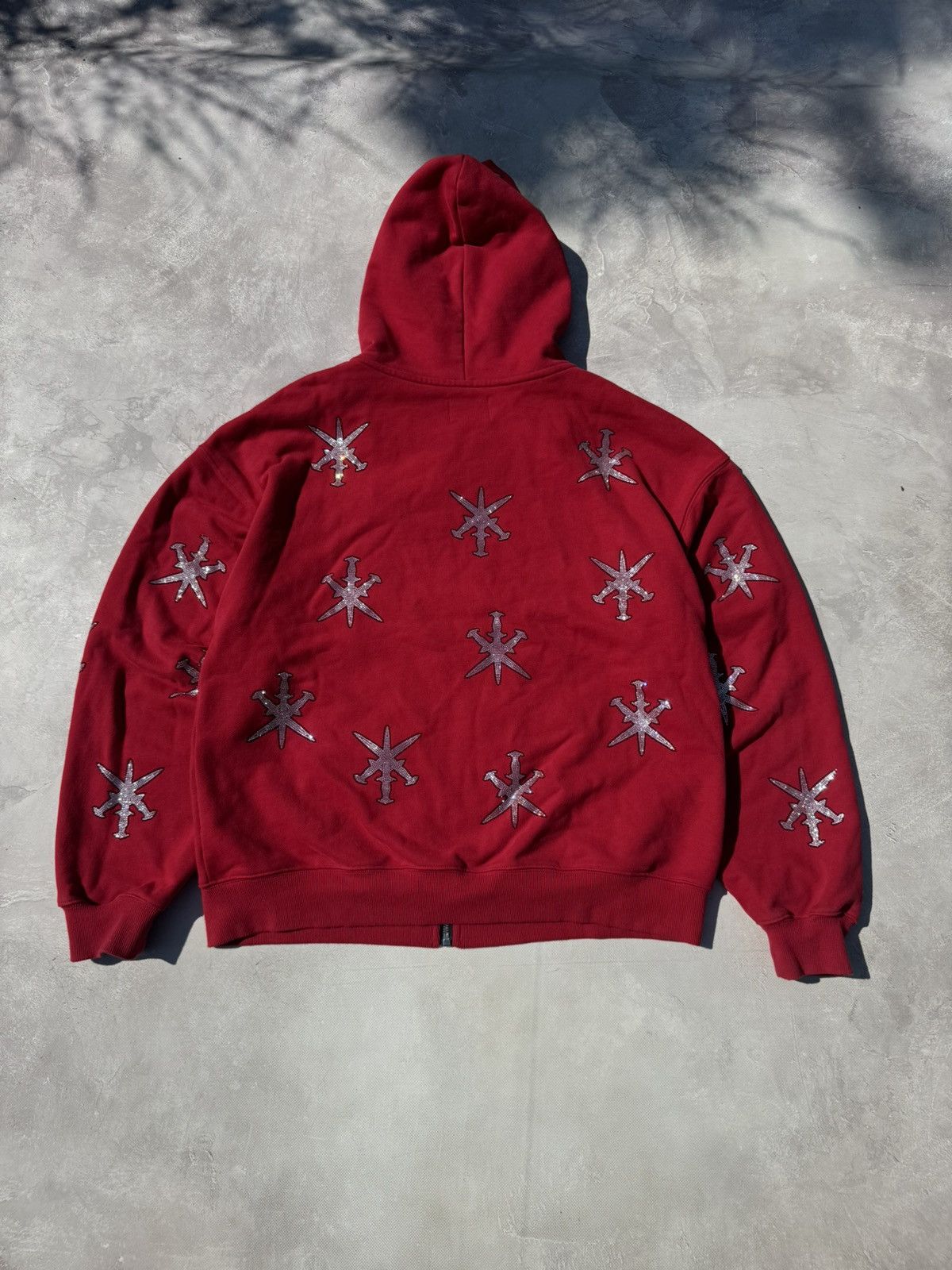 Unknown London Unknown London Rheistone Dagger Baggy Zip Hoodie Size US M / EU 48-50 / 2 - 12 Thumbnail