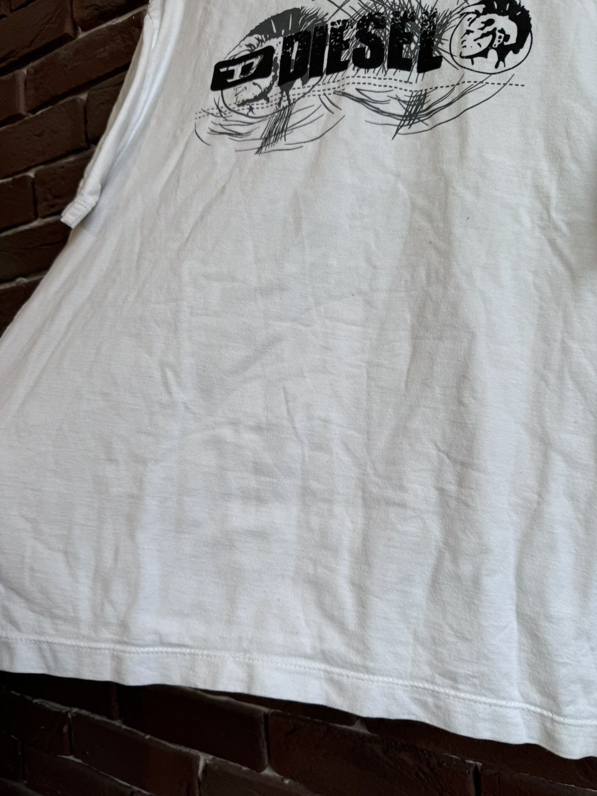Diesel Y2K Diesel Avant Garde Tshirt M white Streetwear Hype Size US M / EU 48-50 / 2 - 6 Thumbnail