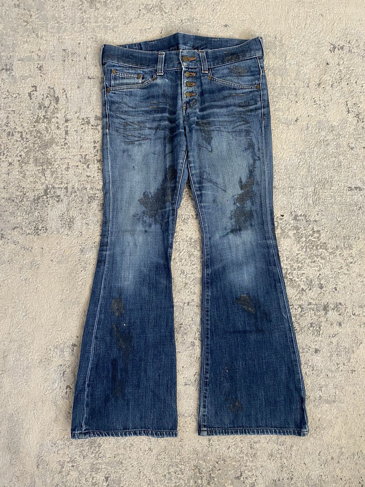 Tornado Mart Tornado Mart - Paint Coated Backlace Flare Denim Size US 31 - 1 Thumbnail