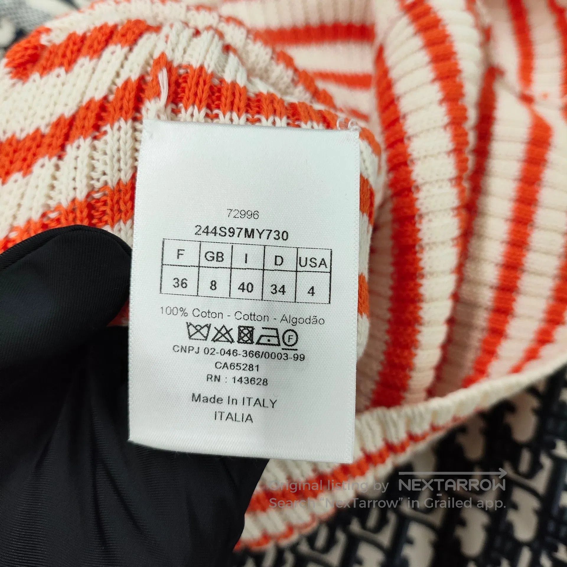 Dior Dior Red and White Striped Logo Embroidered Round Neck Lon Size XS / US 0-2 / IT 36-38 - 6 Thumbnail