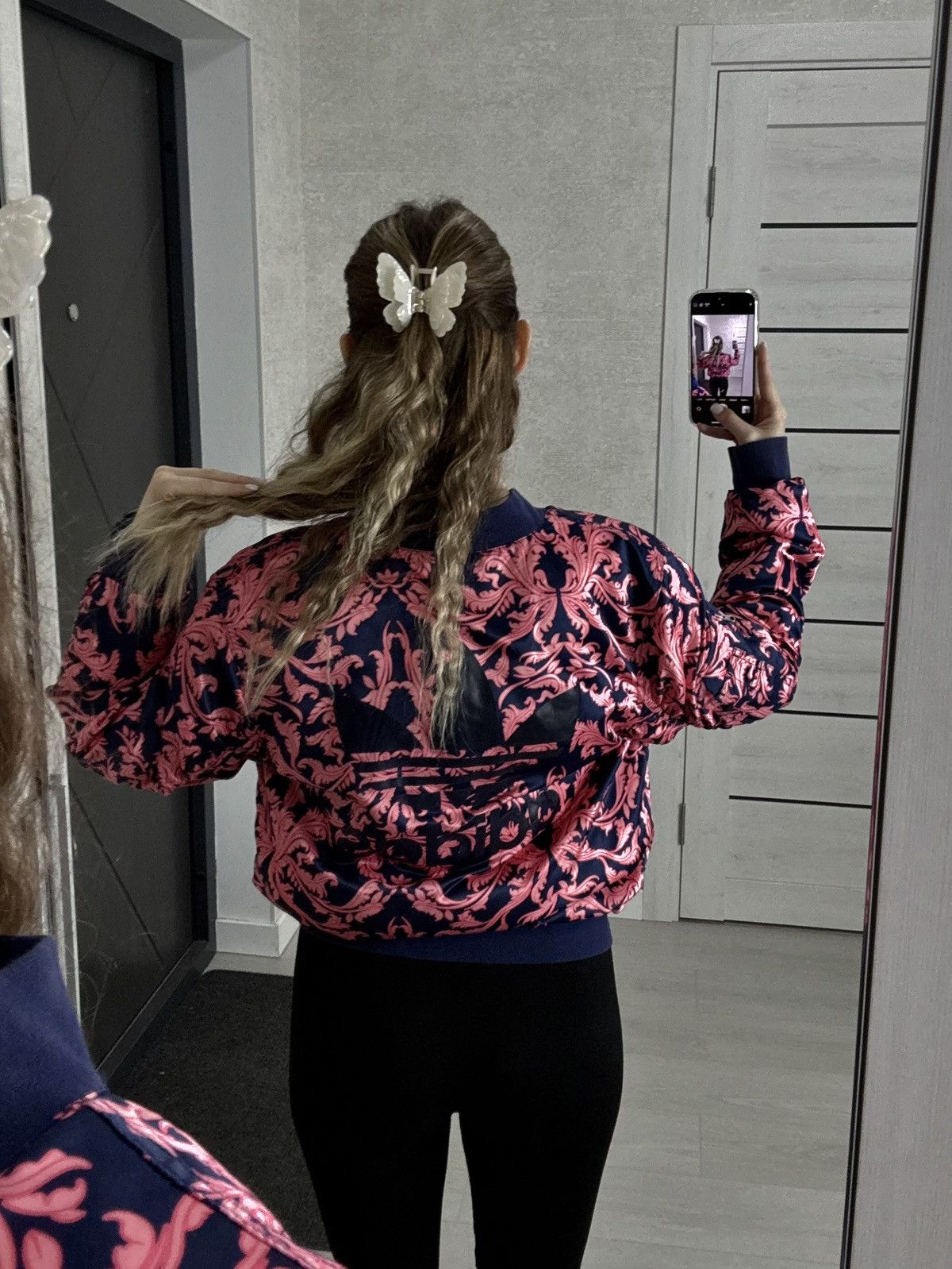 Adidas Adidas x The Farm Company Pink Floral Bomber Jacket Y2K Hype Size S / US 4 / IT 40 - 4 Thumbnail