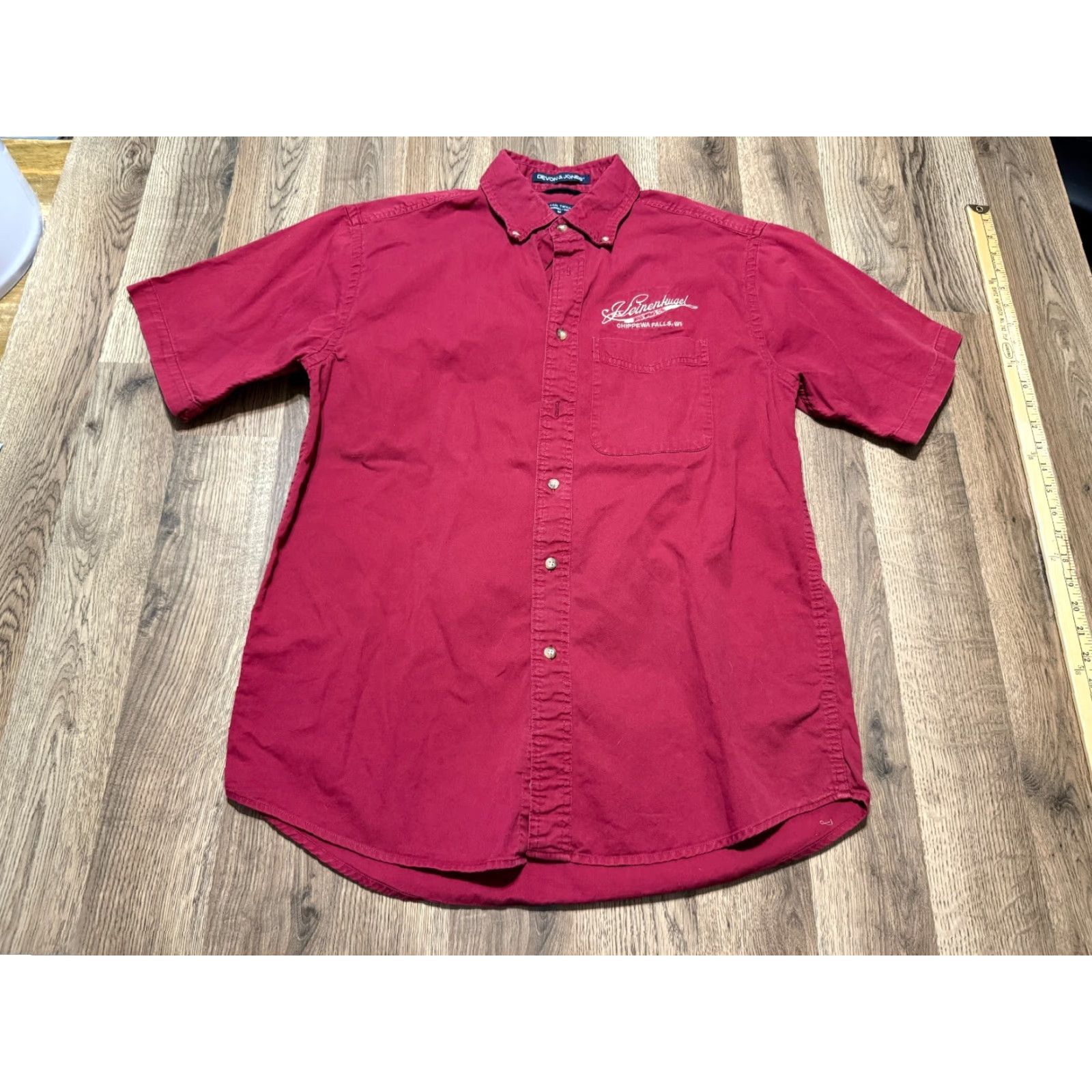 Chippewa Devon & Jones Shirt M Button Up Red Leinenkugel Brewing Co. Chippewa Falls, WI Size US M / EU 48-50 / 2 - 2 Thumbnail