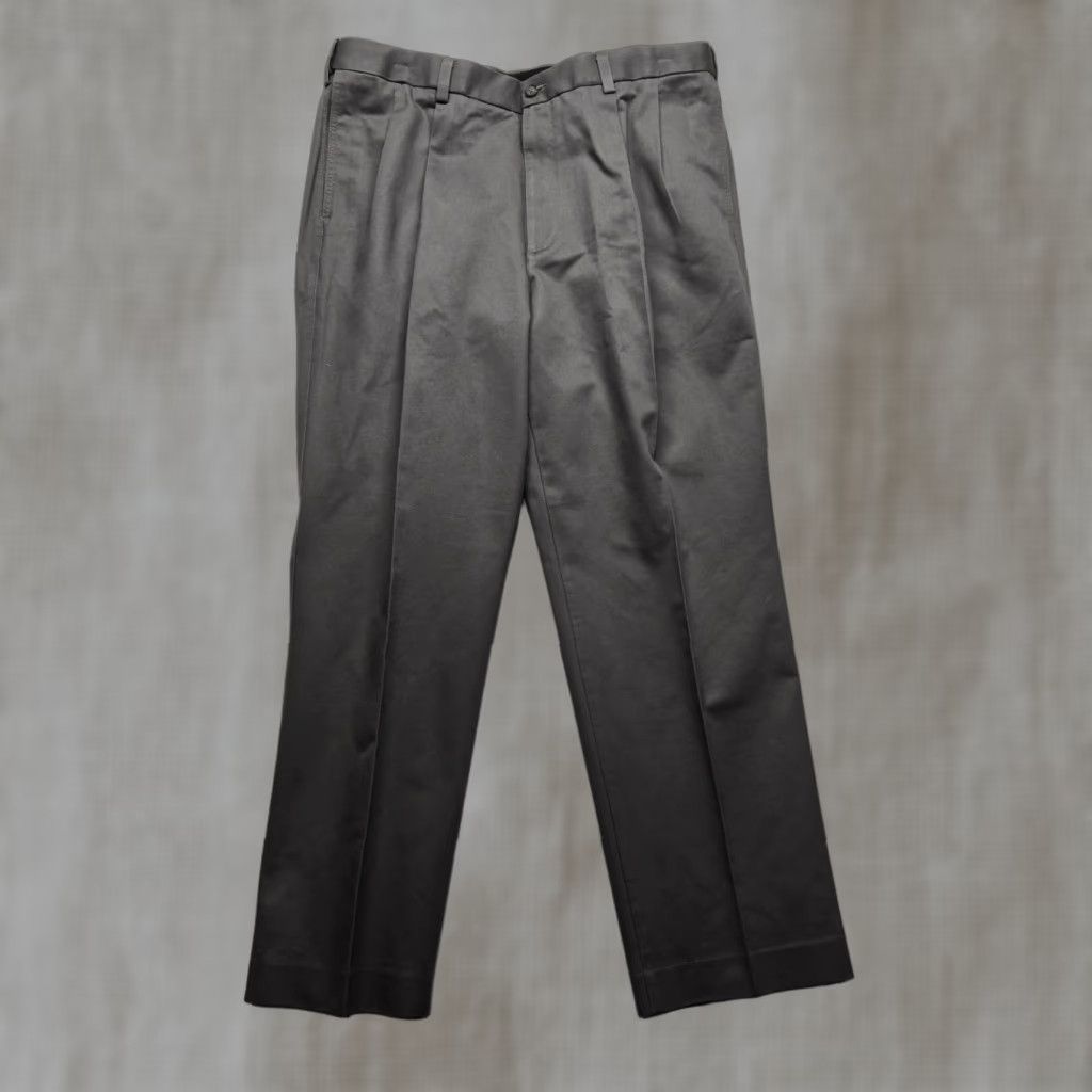 Savane Savane Pants Khakis Men 38 Regular Flat Front Cotton Gray Waist 38 Inseam 30 Vintage No? Size US 38 / EU 54 - 1 Thumbnail