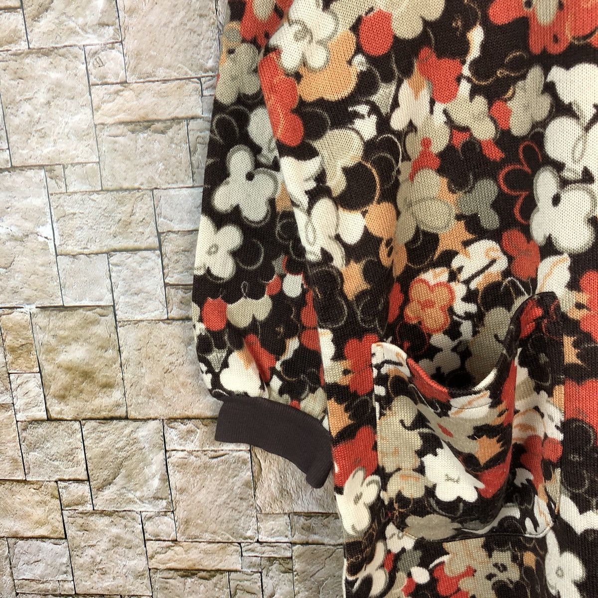 Homespun Knitwear × Japanese Brand × Vintage Japanese Brand vintage art flower Brown Knitwear #A1104 Size L / US 10 / IT 46 - 7 Thumbnail