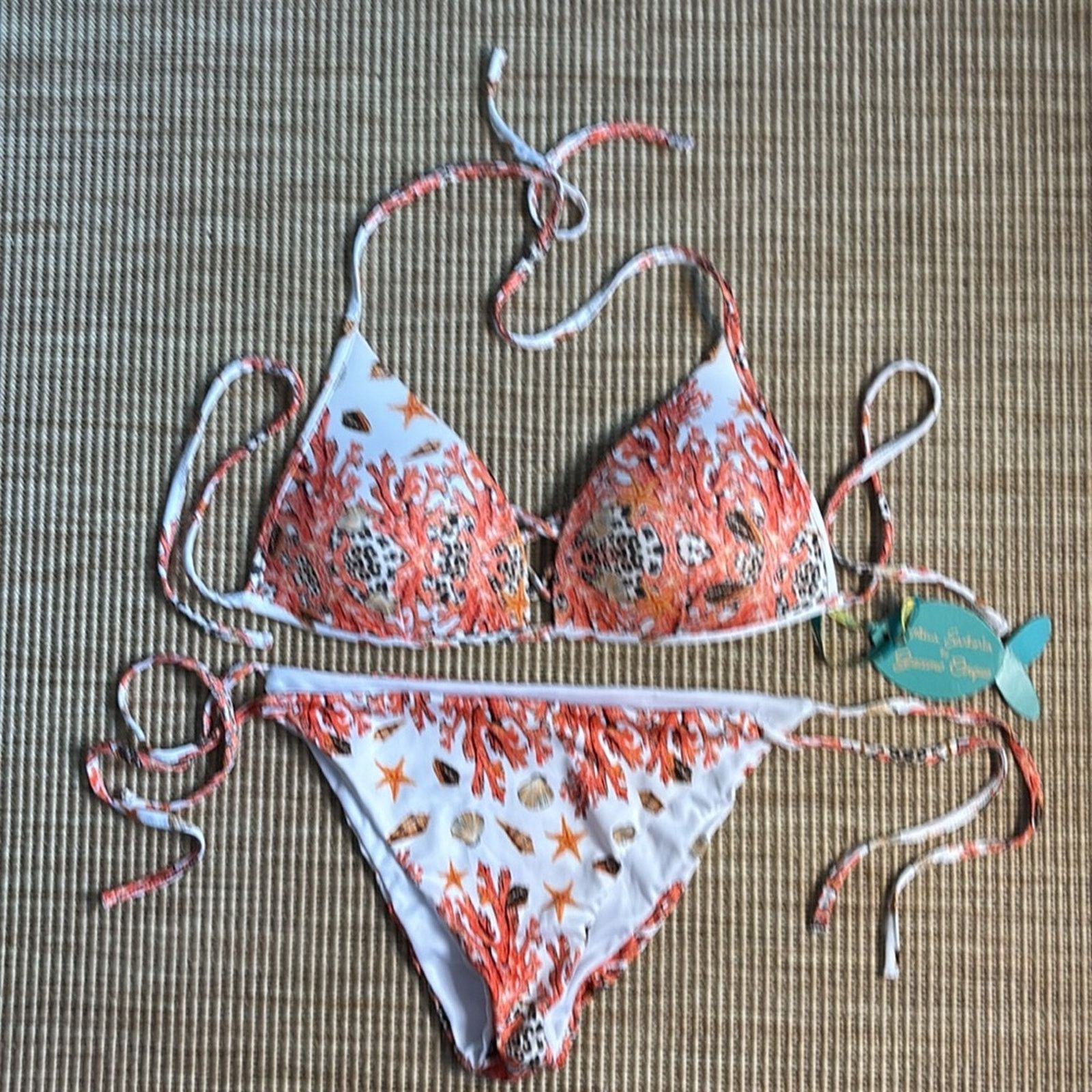 Other NWT Antica Sartoria Positano Vibrant Print Bikini Set L Size ONE SIZE - 13 Thumbnail