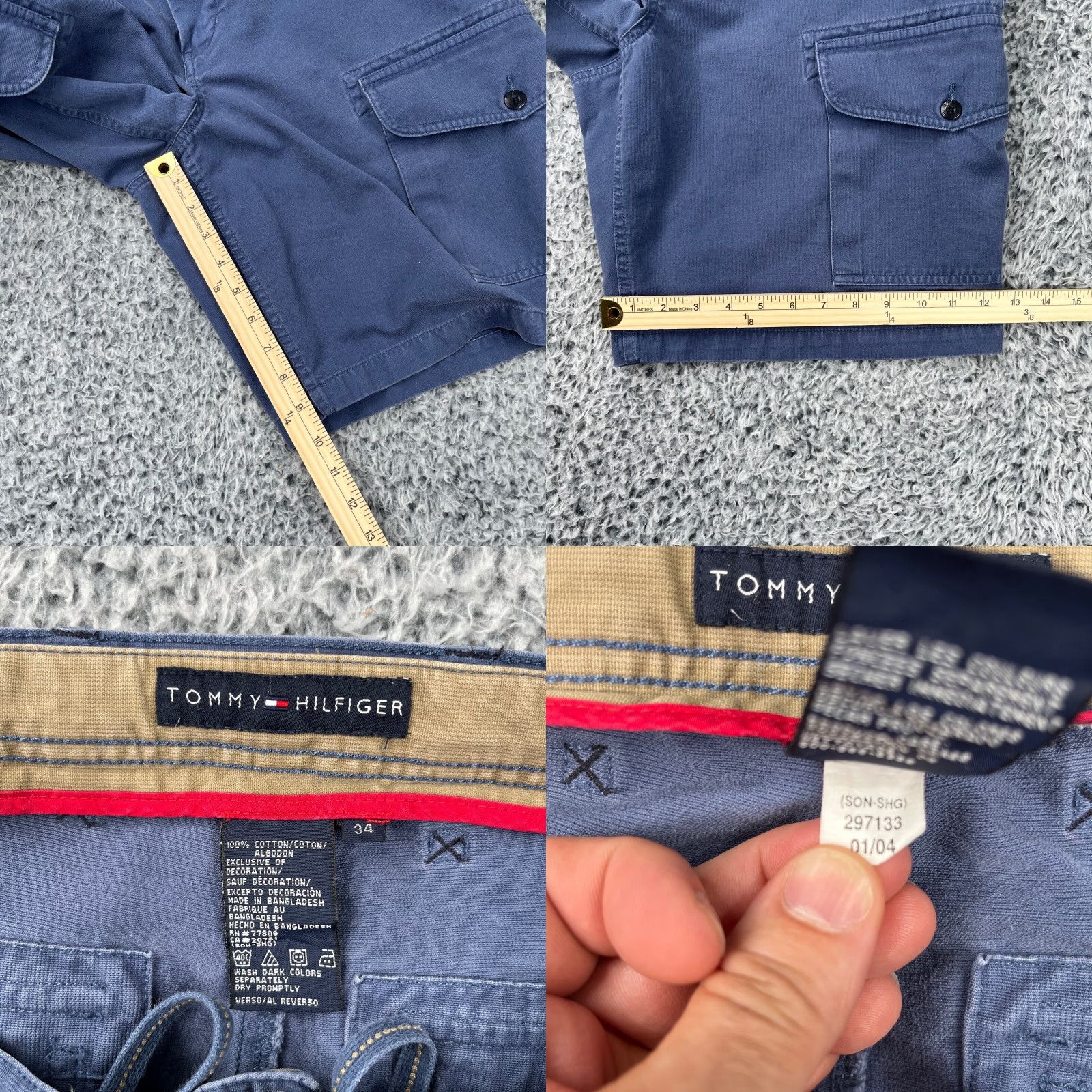 Tommy Hilfiger VINTAGE Tommy Hilfiger Cargo Shorts Mens 34 Blue Cargo Shorts Mens 34 Blue Canvas Shorts Hood? Size US 34 / EU 50 - 10 Thumbnail