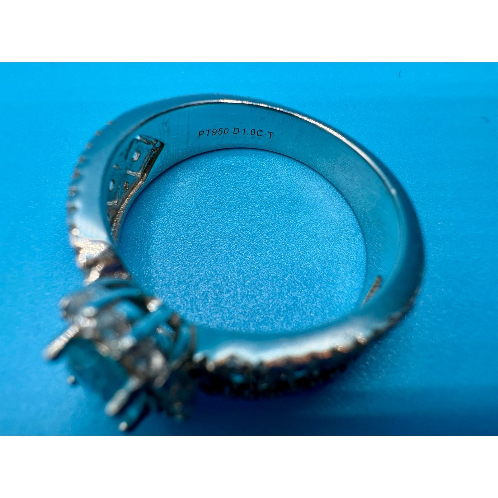 Jewelry NEW Aquamarine Moissanite Ring & Necklace in PT950 & AU750 Size ONE SIZE - 4 Thumbnail