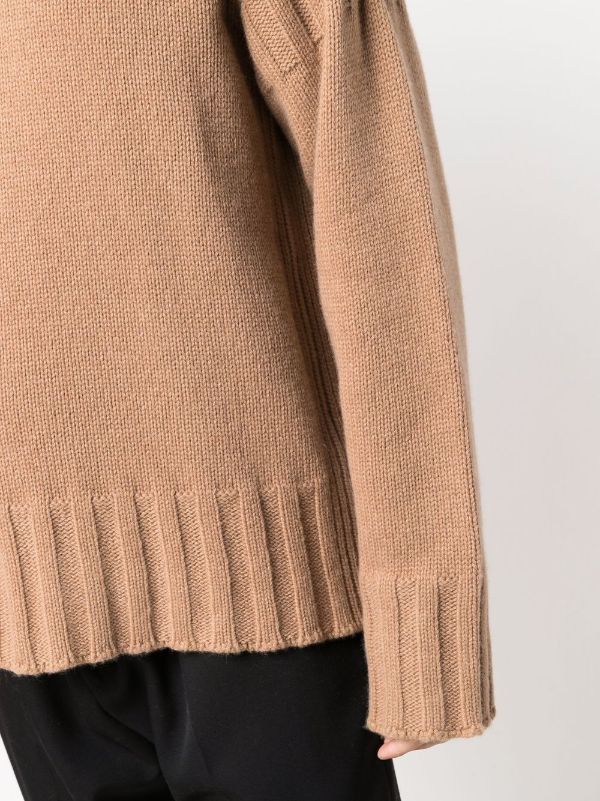 Jil Sander o1y1124 Low Shoulder Sleeves Sweater in Beige Size US M / EU 48-50 / 2 - 5 Thumbnail