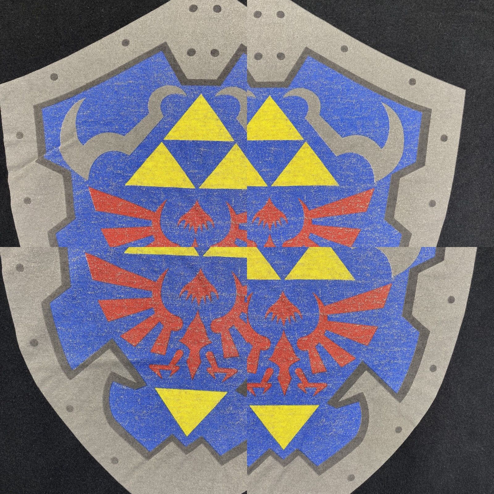 Vintage The Legend of Zelda Hylian Shield Black Graphic Tee M/S Unisex Video Game Size US M / EU 48-50 / 2 - 8 Thumbnail