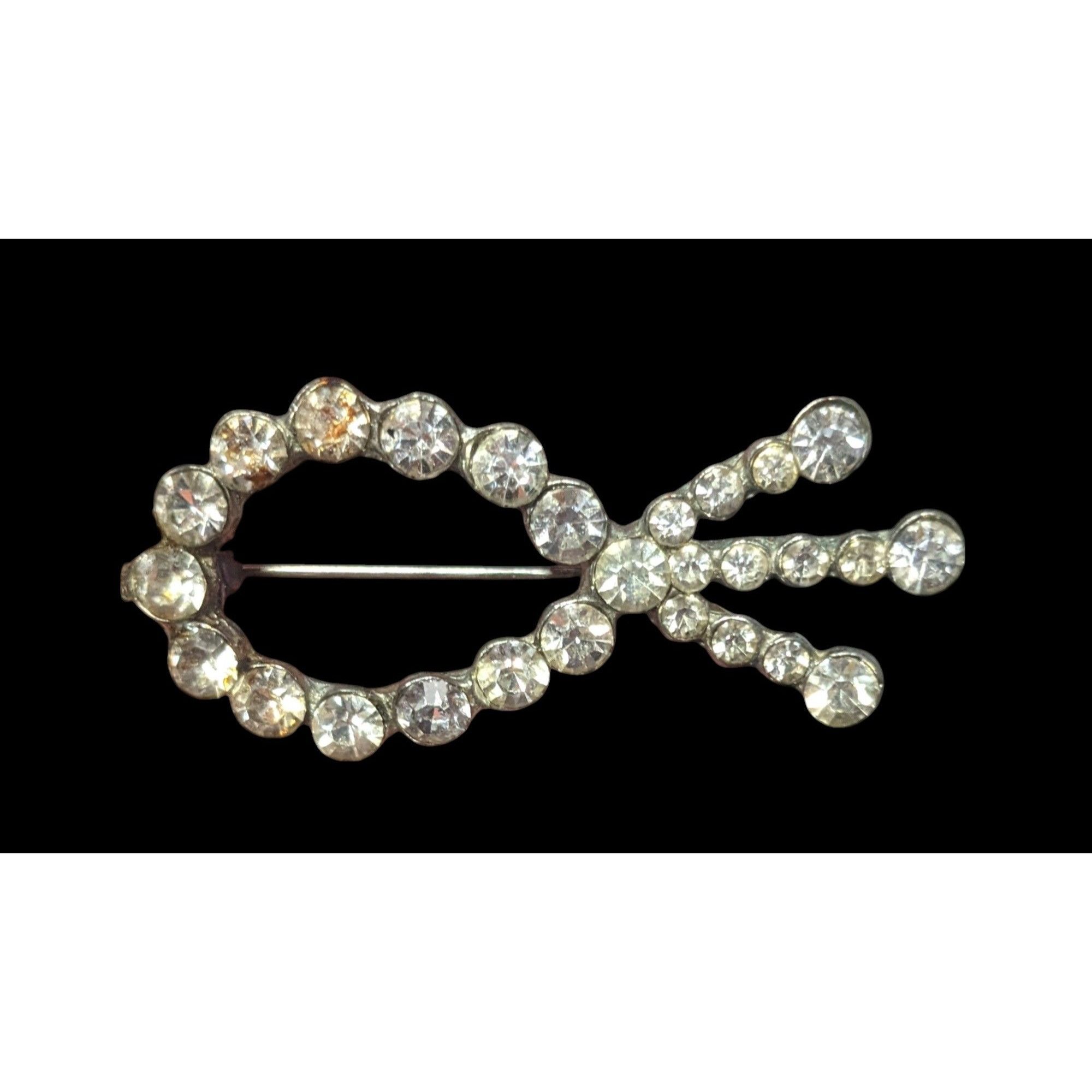 Other Vintage Glam Rhinestone Fish Shaped Silver Tone Brooch Size ONE SIZE - 2 Thumbnail
