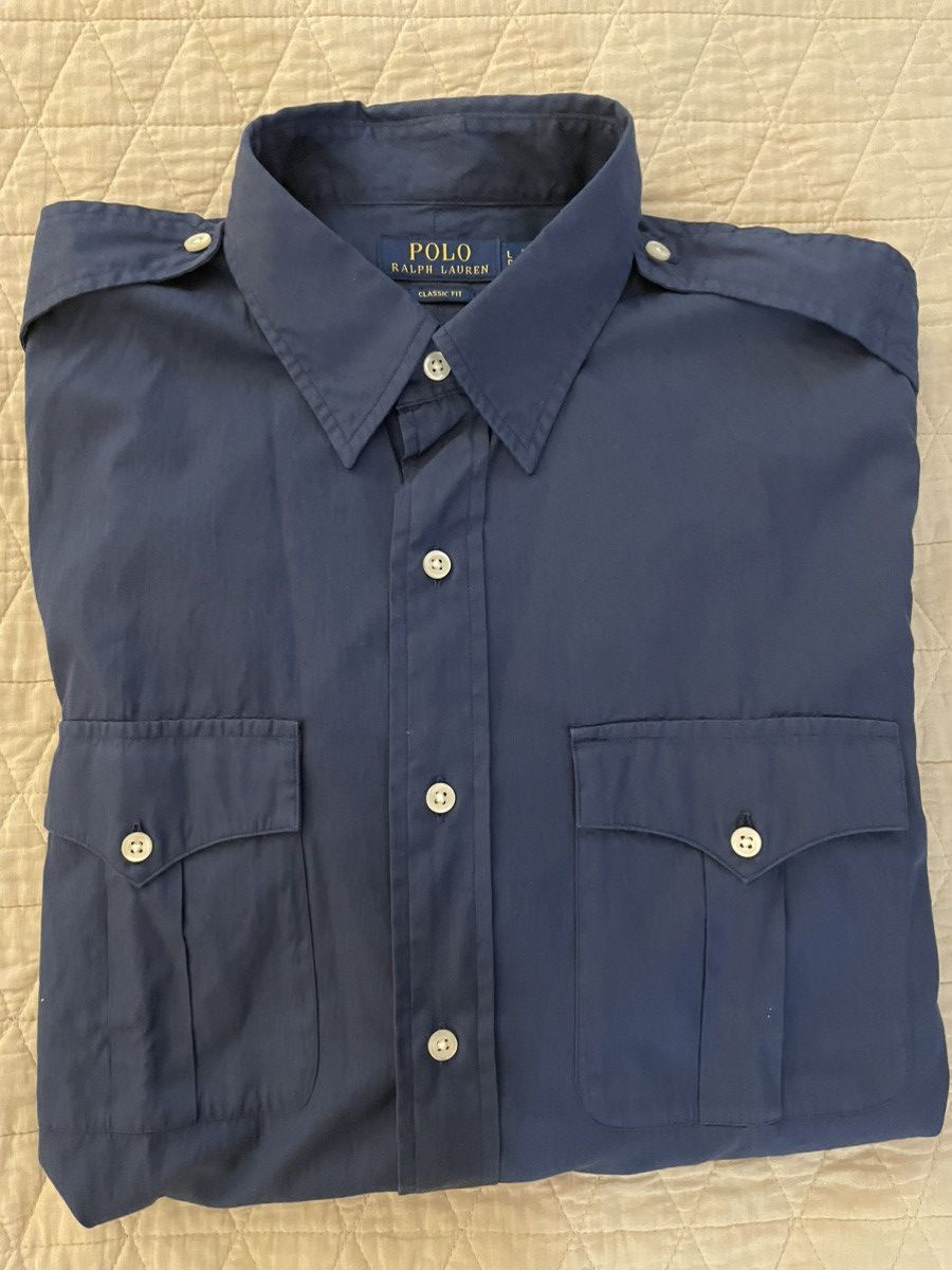 Polo Ralph Lauren Patch Pocket Field Shirt with Epaulette Detail Size US L / EU 52-54 / 3 - 1 Thumbnail