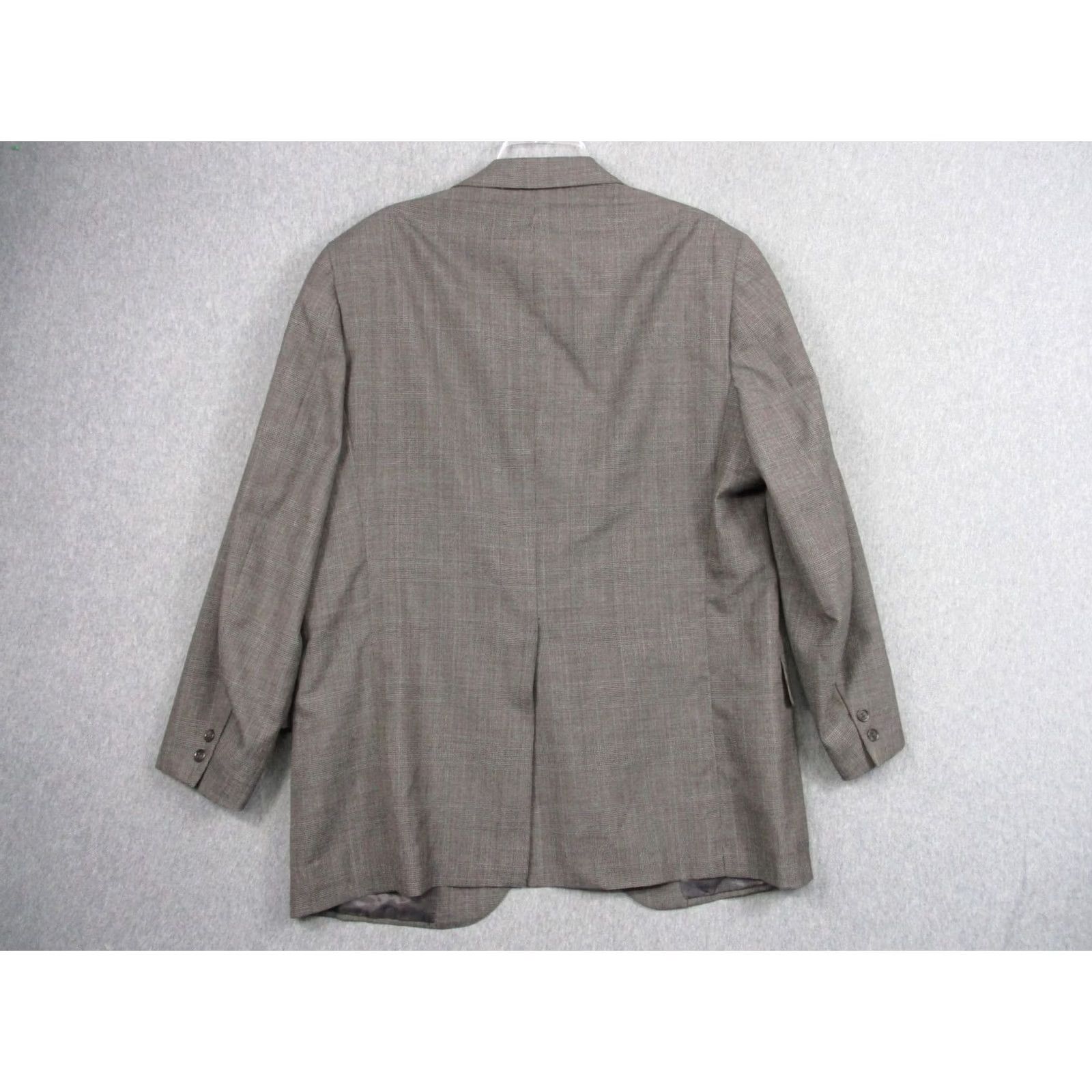 Brooks Brothers Brooks Brothers Jacket Mens 44 Brown Blazer 44R Plaid Blend Wool Sport Coat Size 44R - 7 Thumbnail