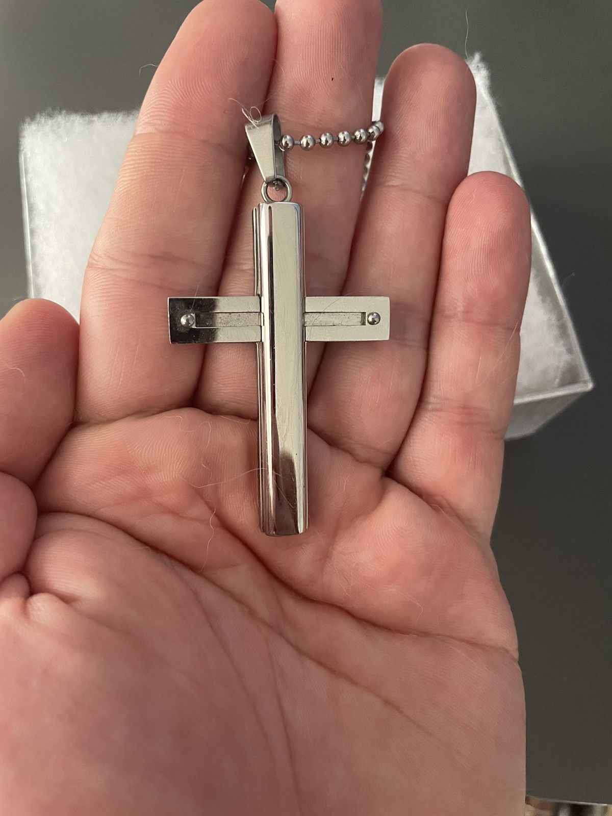 Vintage Stainless Steel Cross Neckless Size ONE SIZE - 4 Thumbnail