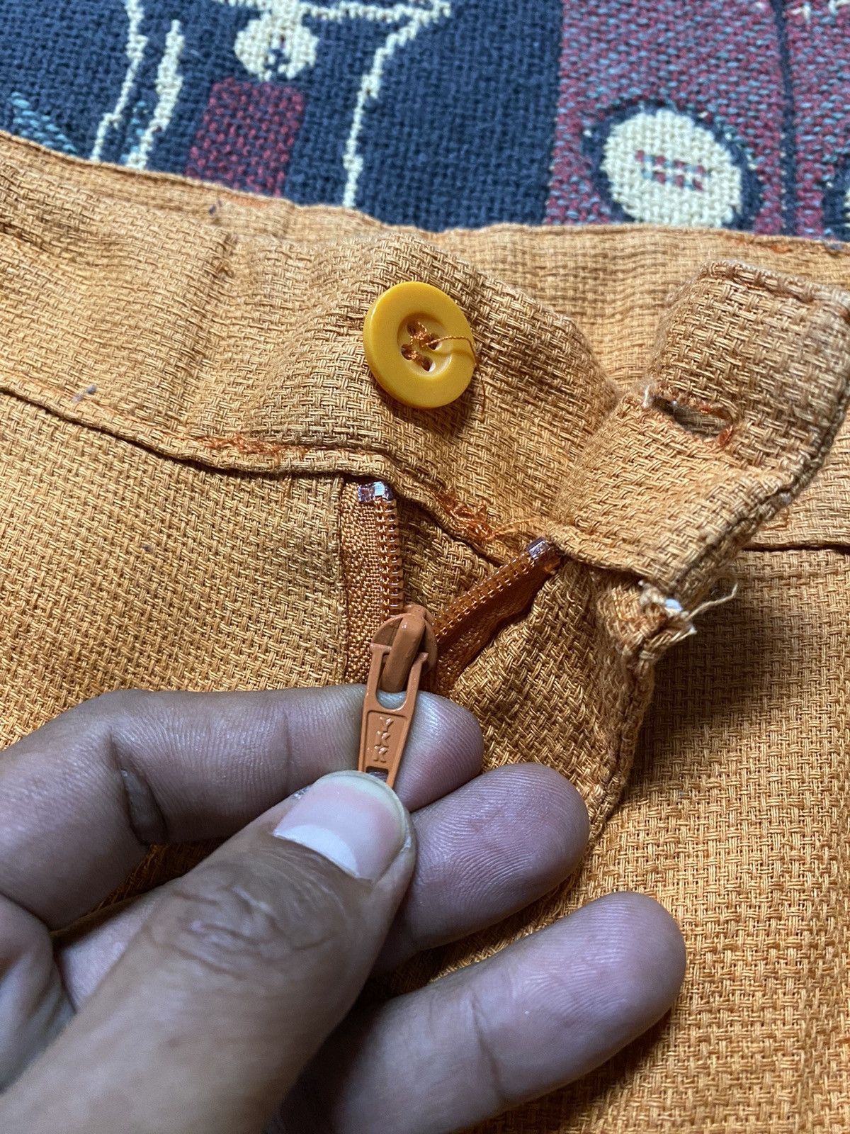 Japanese Brand × Vintage Vintage Short Pants Free Nature Linen Orange Size US 34 / EU 50 - 5 Thumbnail