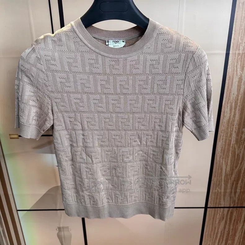 Fendi Fendi Pink double F old logo knitted short sleeve Size 4XL / US 24-26 - 1 Thumbnail